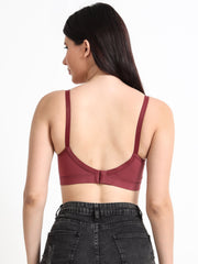 H&F Women's  Non Padded Wire-Free Adjustable Straps Full Coverage Cotton-Lycra Rich Fabric Everyday Minimizer T-Shirt Bra