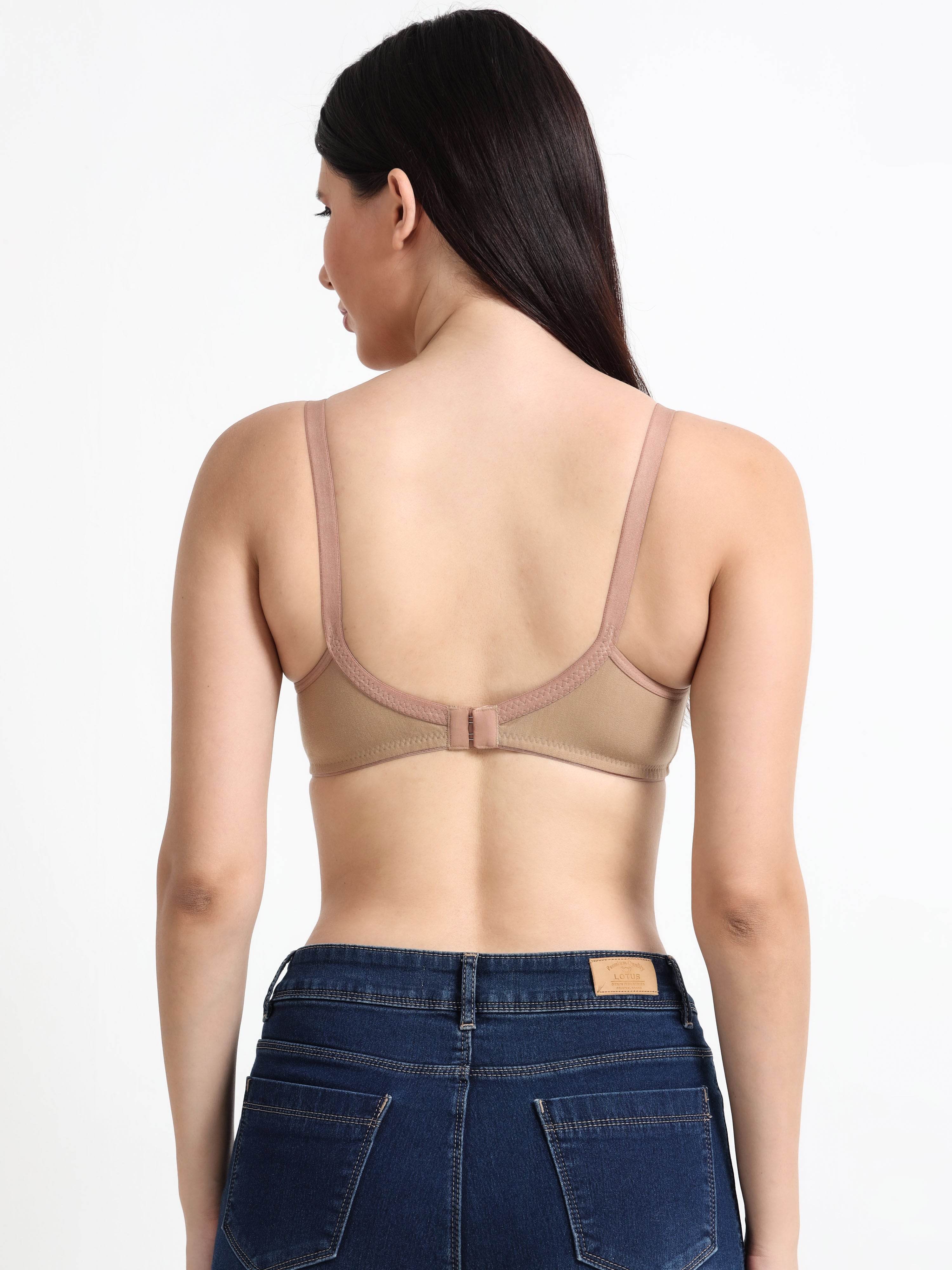 H&F Women's Non Padded and Non Wired Full Coverage Cotton-Rich Fabric in Everyday T-Shirt Bra