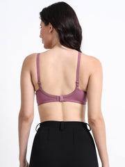 H&F Women's  Non Padded Wire-Free Adjustable Straps Full Coverage Cotton-Rich Fabric Everyday Minimizer T-Shirt Bra