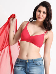 H&F Women's Non Padded and Non Wired Full Coverage Cotton-Rich Fabric in Everyday T-Shirt Bra