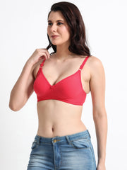 H&F Women's Non Padded and Non Wired Full Coverage Cotton-Rich Fabric in Everyday T-Shirt Bra