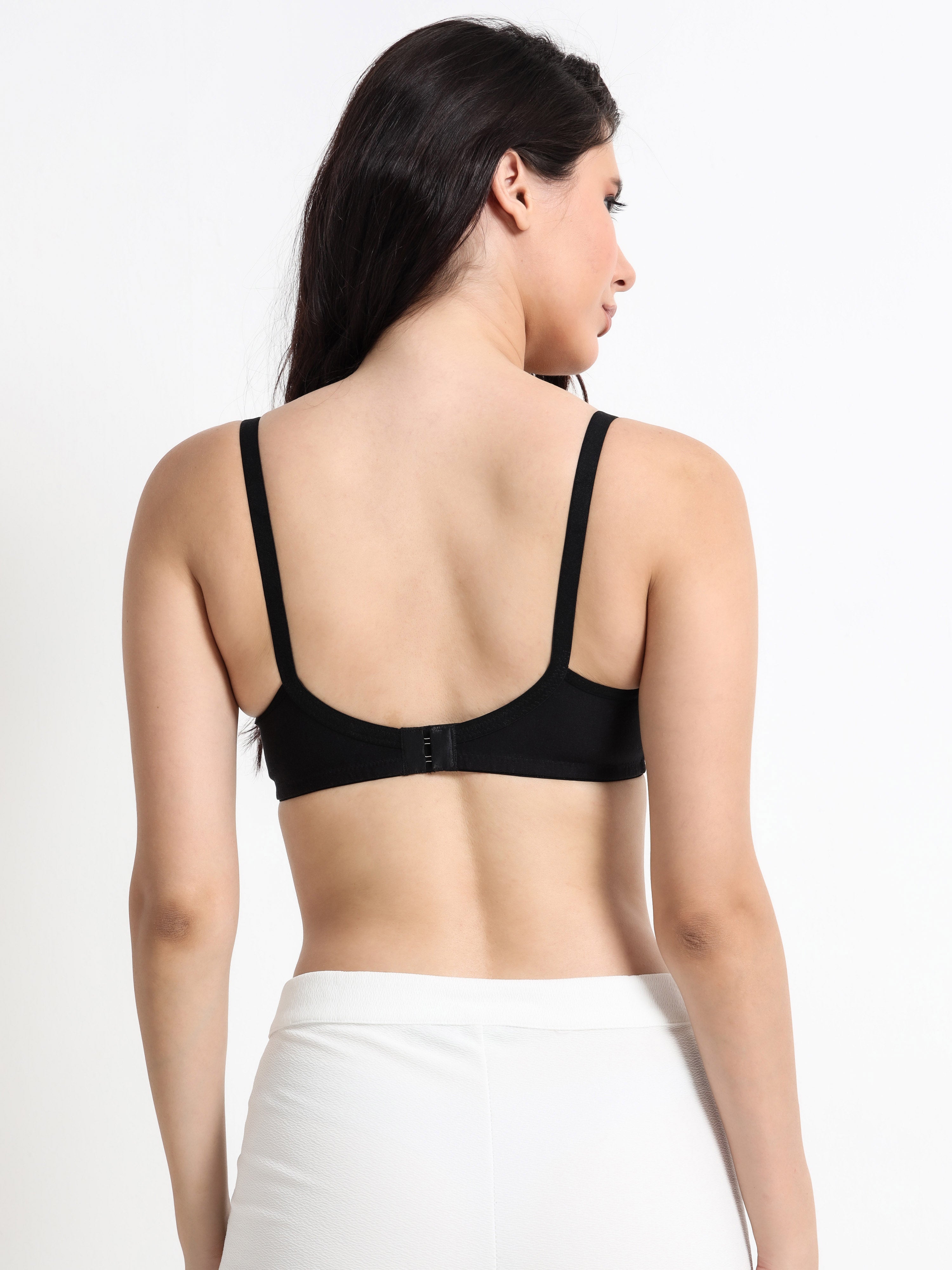 H&F Women's Non Padded and Non Wired Full Coverage Cotton-Rich Fabric in Everyday T-Shirt Bra