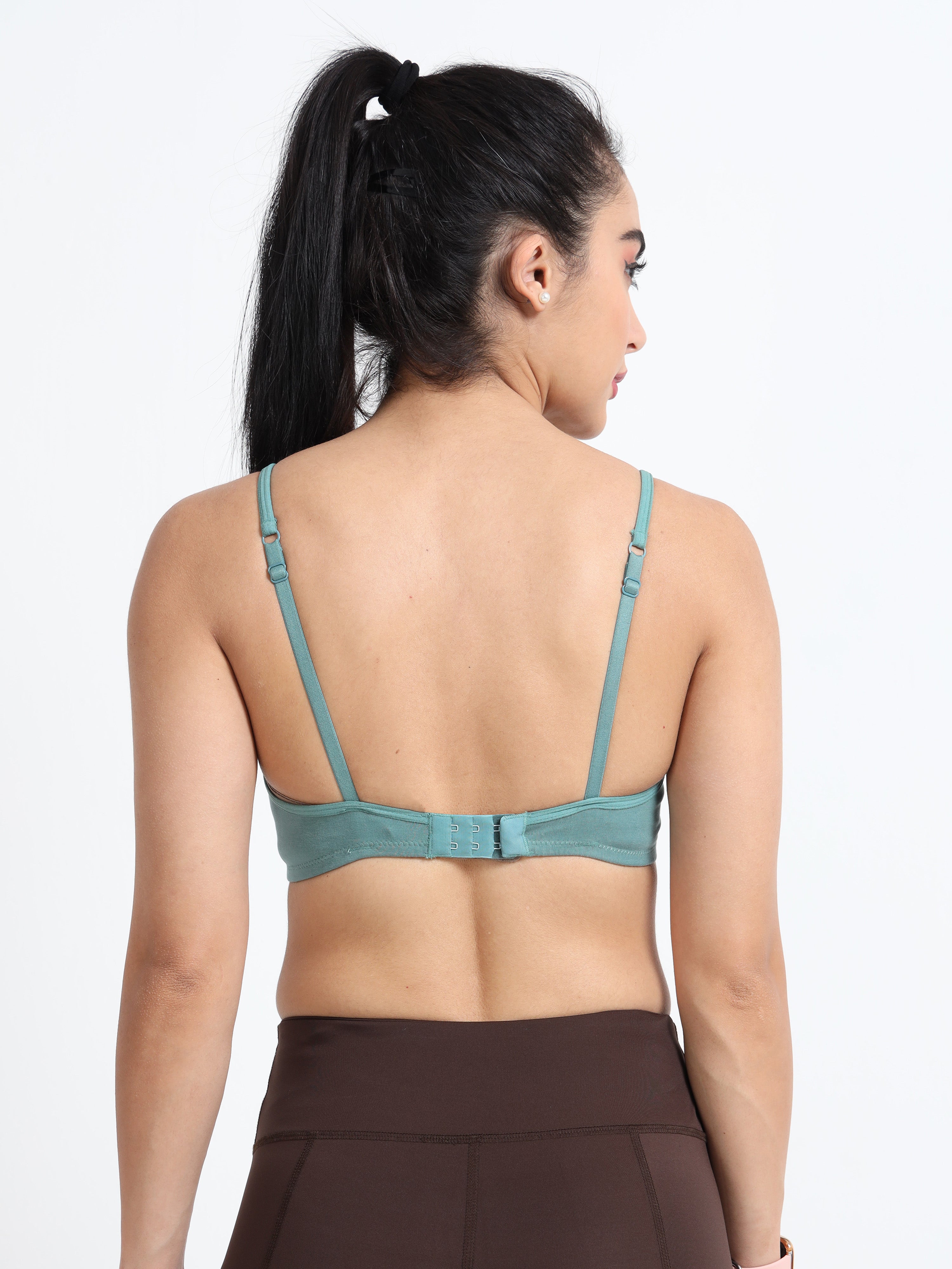 H&F Women's Everyday Non-Padded Wirefree  Super Combed Cotton Elastane Stretch Full Coverage With Adjustable Straps Beginners T-shirt Bra