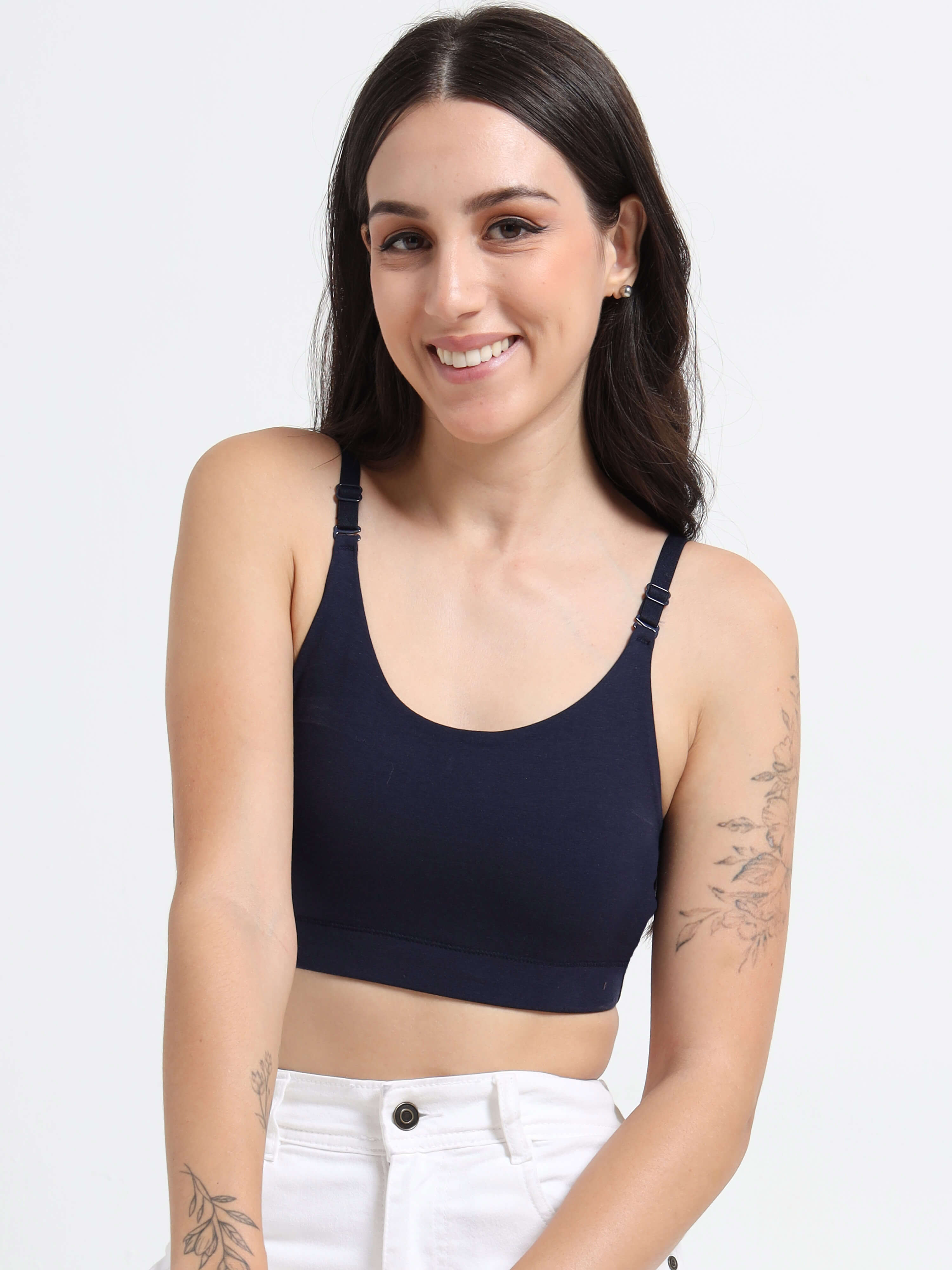 Machau Lingerie Women's Non Padded and Non Wired Full Coverage Back Close Cotton-Rich Fabric in Everyday Sports Bra