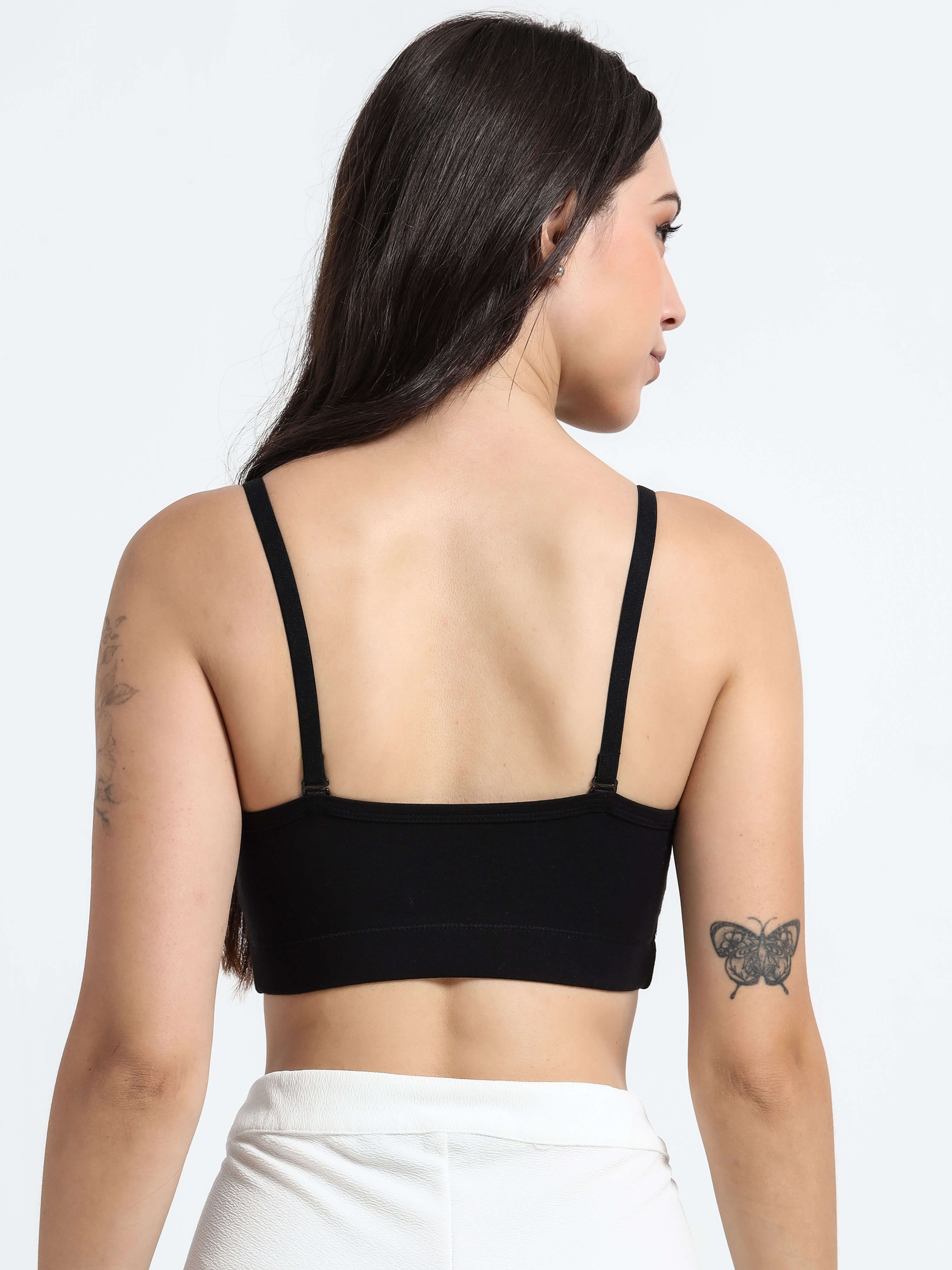 Machau Lingerie Women's Non Padded and Non Wired Full Coverage Back Close Cotton-Rich Fabric in Everyday Sports Bra