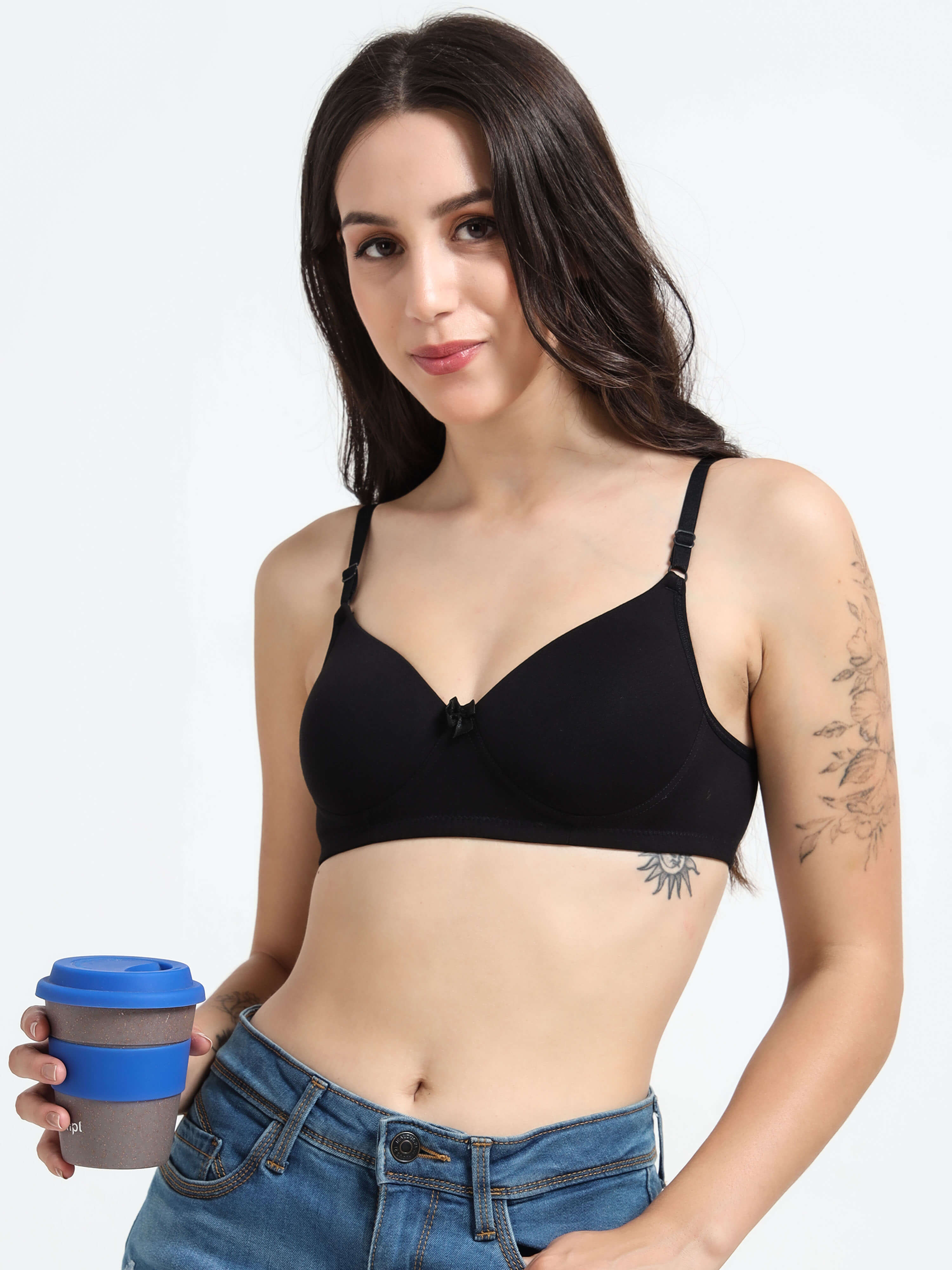 H&F Women's Everyday Non Wired Full Coverage T-shirt Padded Bra