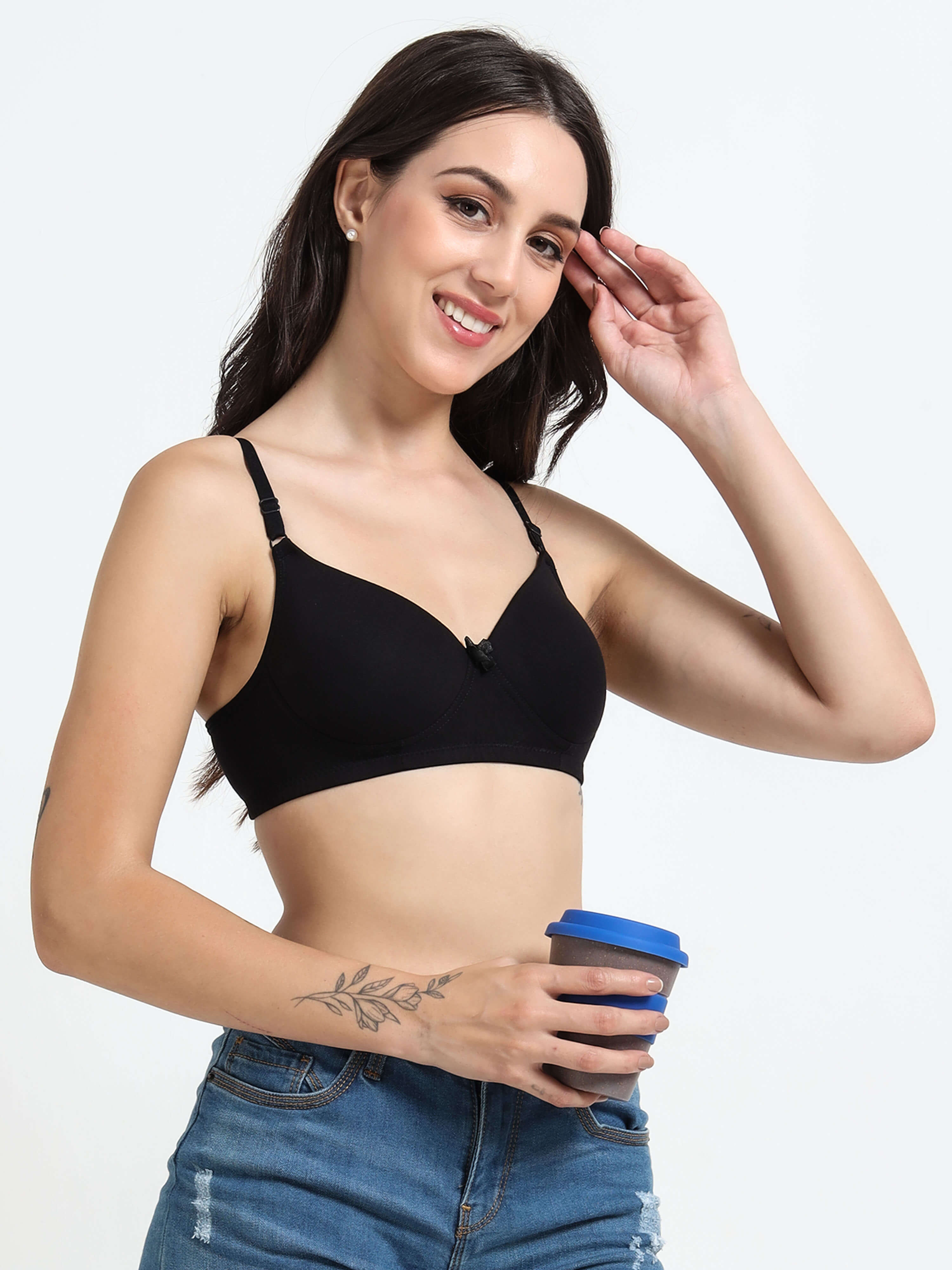 H&F Women's Everyday Non Wired Full Coverage T-shirt Padded Bra