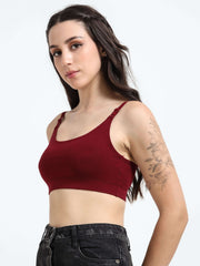 Machau Lingerie Women's Non Padded and Non Wired Full Coverage Back Close Cotton-Rich Fabric in Everyday Sports Bra
