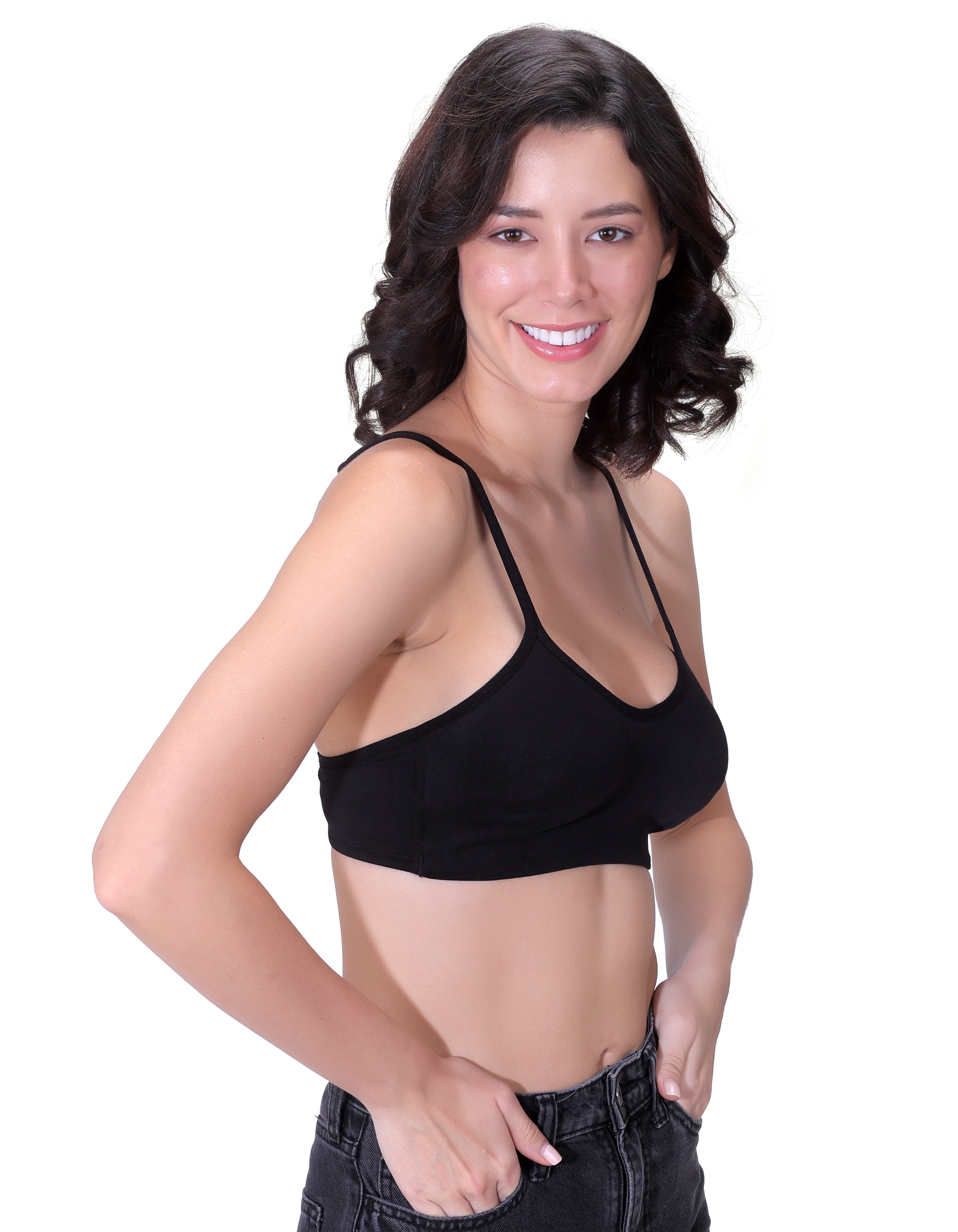 H&F Women's Everyday Non-Padded Wirefree  Super Combed Cotton Elastane Stretch Full Coverage With Adjustable Straps Beginners T-shirt Bra