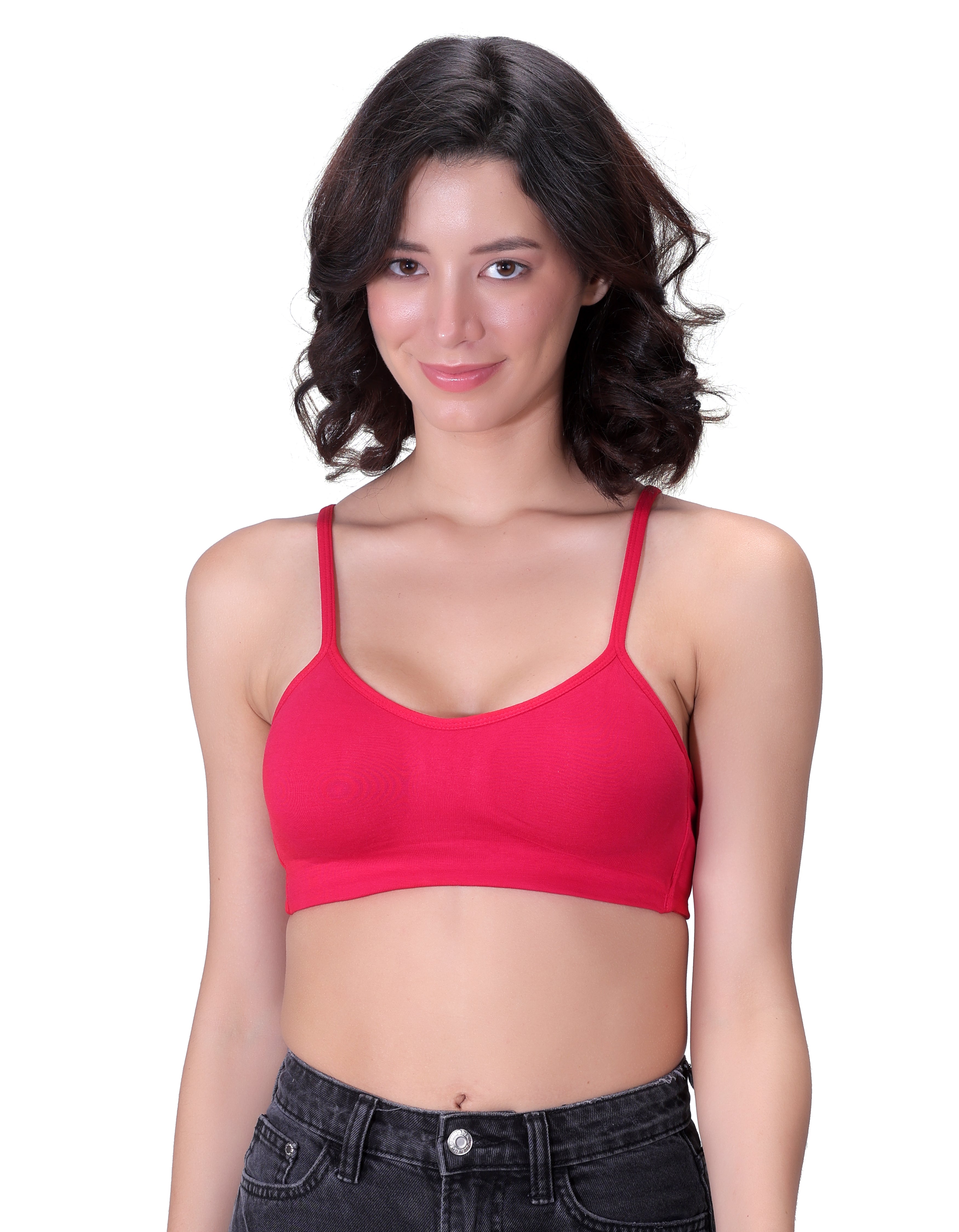 H&F Women's Everyday Non-Padded Wirefree  Super Combed Cotton Elastane Stretch Full Coverage With Adjustable Straps Beginners T-shirt Bra