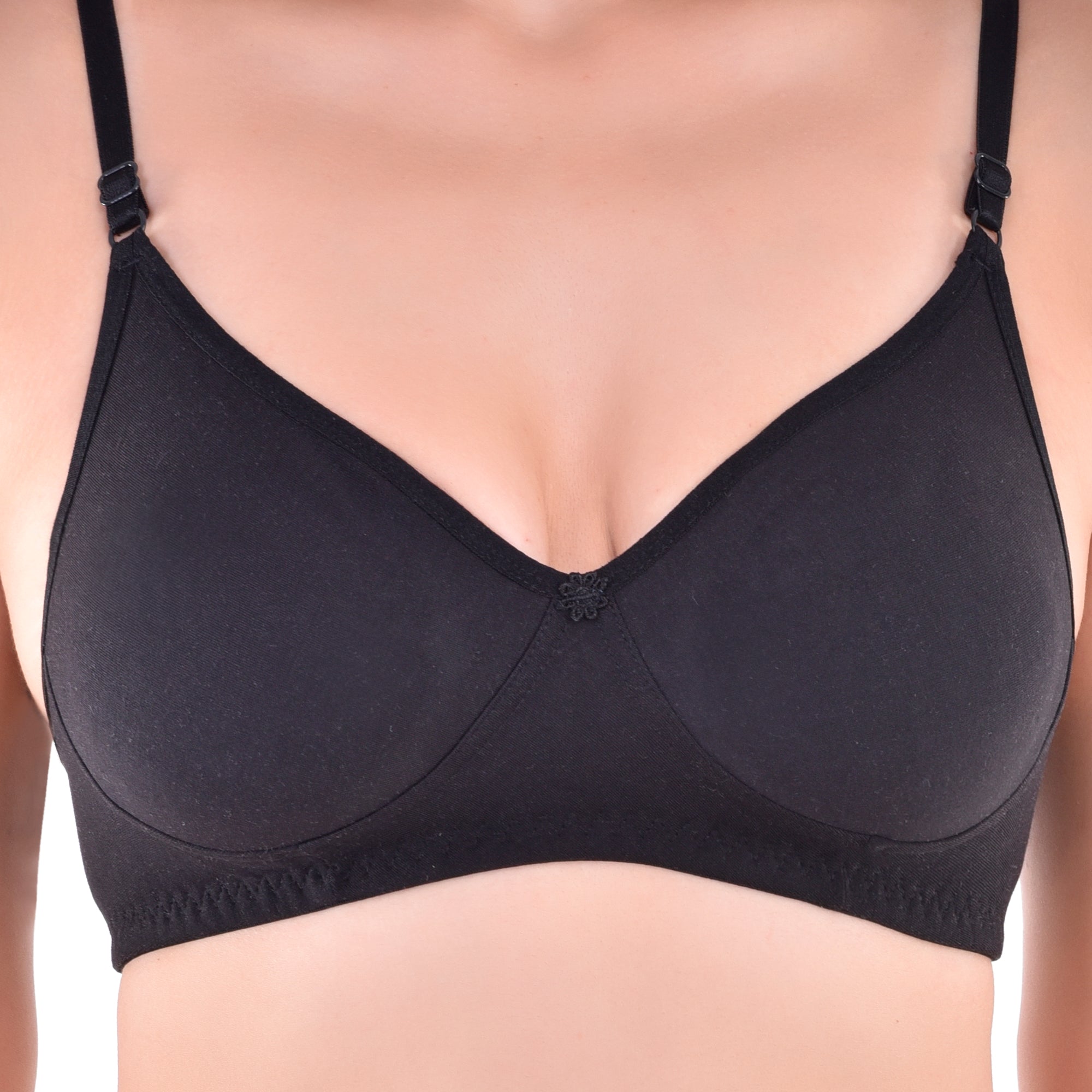 H&F Non-Padded Non-Wired Full Coverage Cotton Rich T-shirt Bra