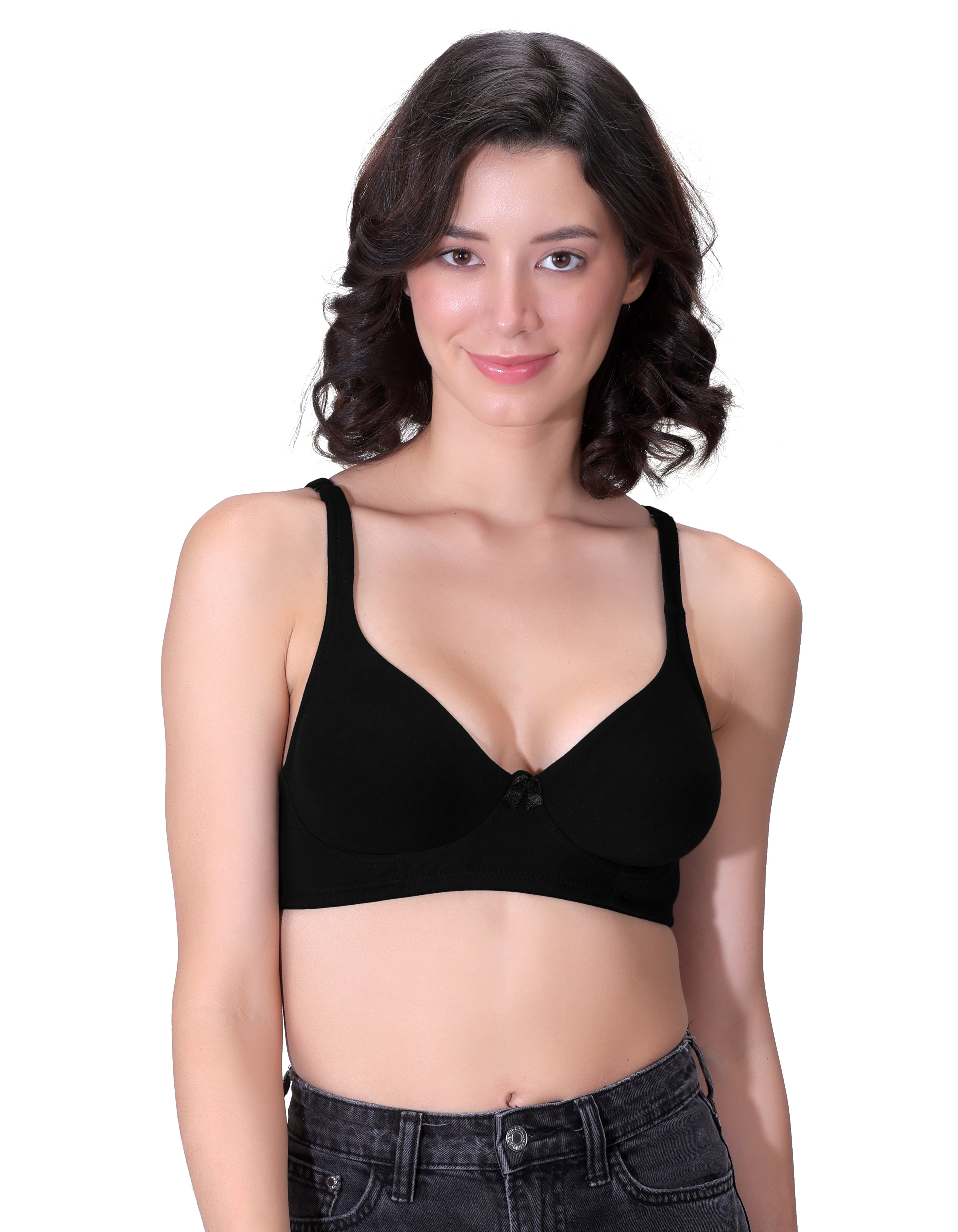 H&F Women's Non-Padded Non-Wired Seamless Medium Coverage Moulded T-shirt Bra