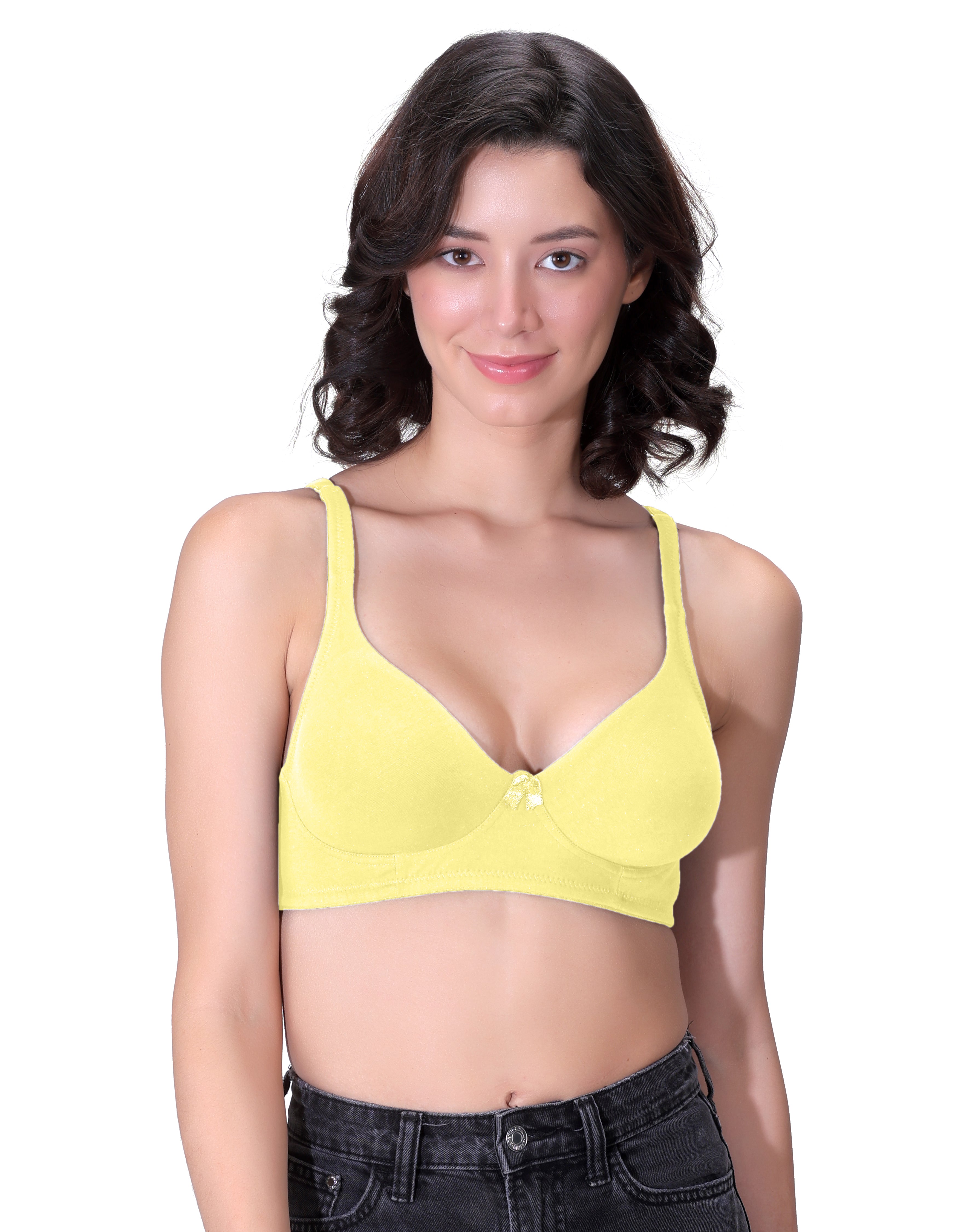 H&F Women's Non-Padded Non-Wired Seamless Medium Coverage Moulded T-shirt Bra