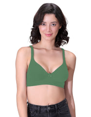 H&F Women's Non-Padded Non-Wired Seamless Medium Coverage Moulded T-shirt Bra