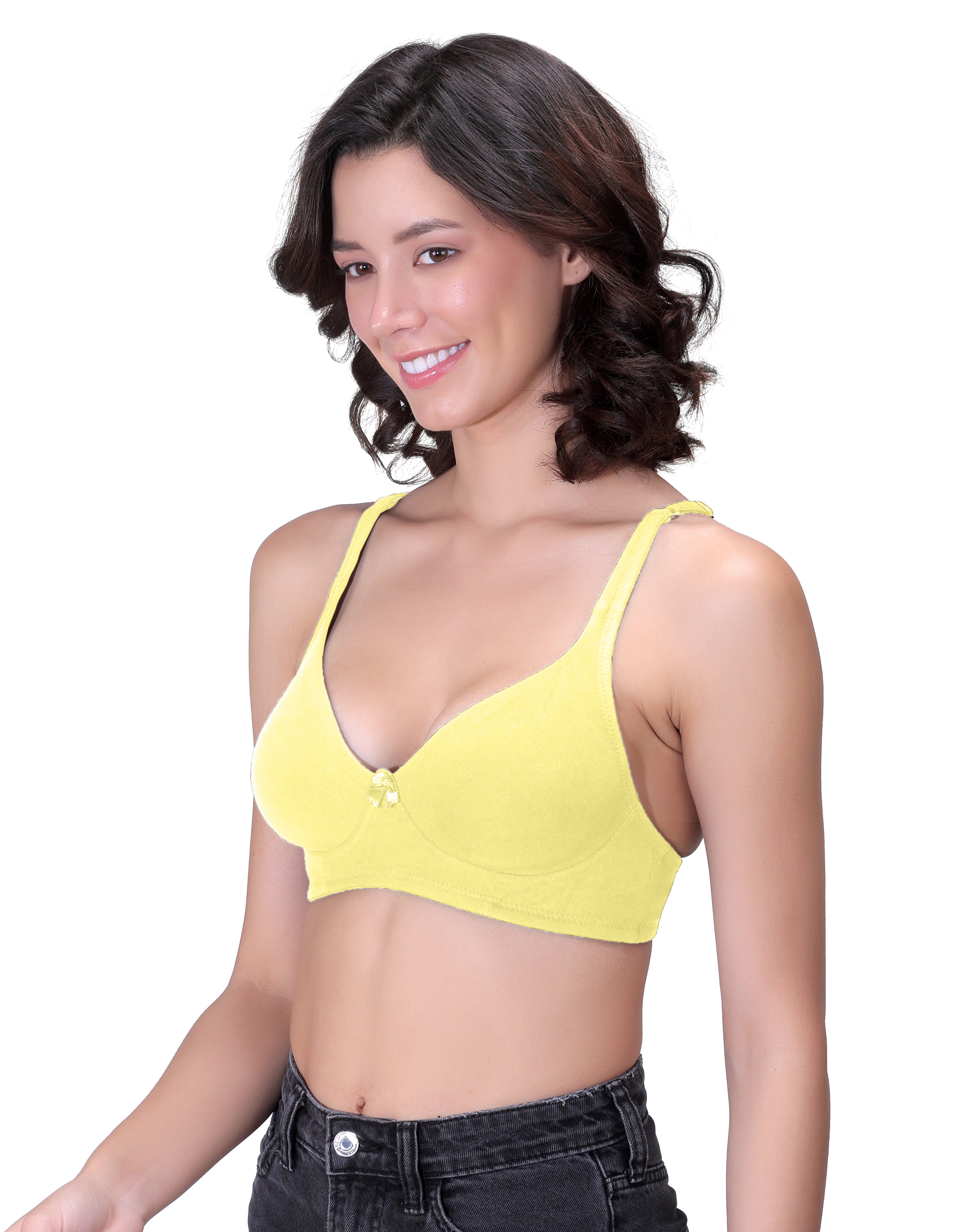 H&F Women's Non-Padded Non-Wired Seamless Medium Coverage Moulded T-shirt Bra