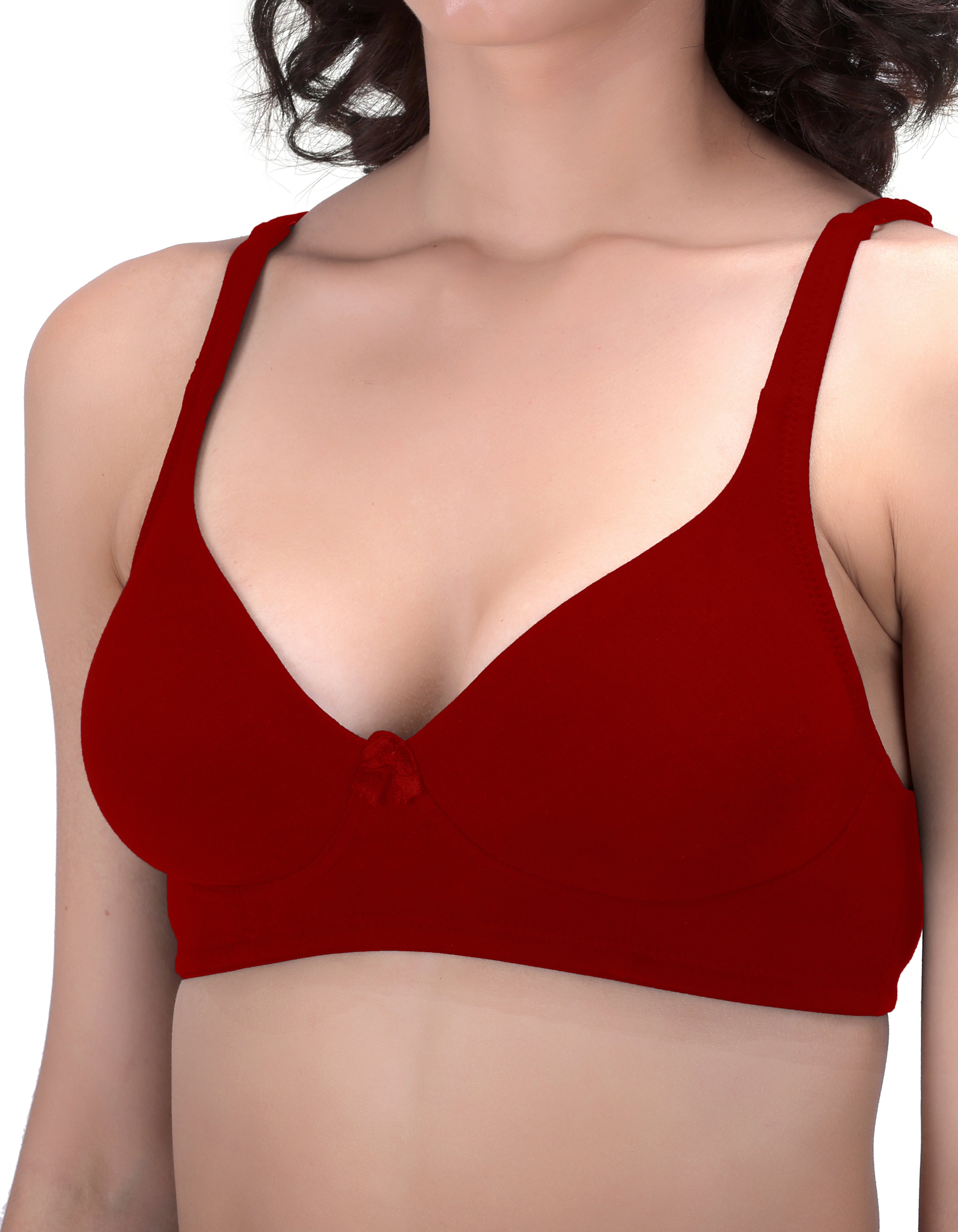 H&F Women's Non-Padded Non-Wired Seamless Medium Coverage Moulded T-shirt Bra