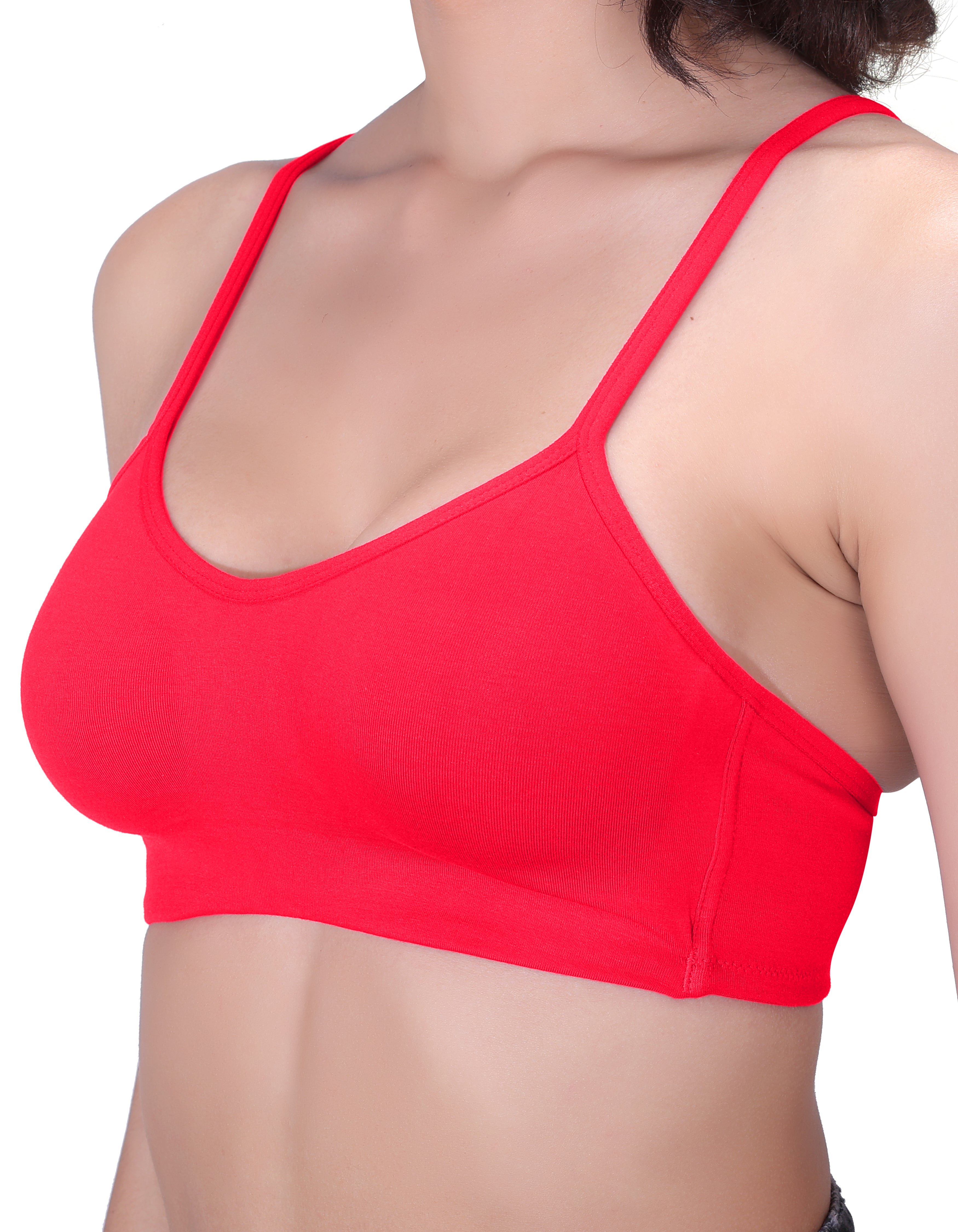 H&F Women's Everyday Non-Padded Wirefree  Super Combed Cotton Elastane Stretch Full Coverage With Adjustable Straps Beginners T-shirt Bra