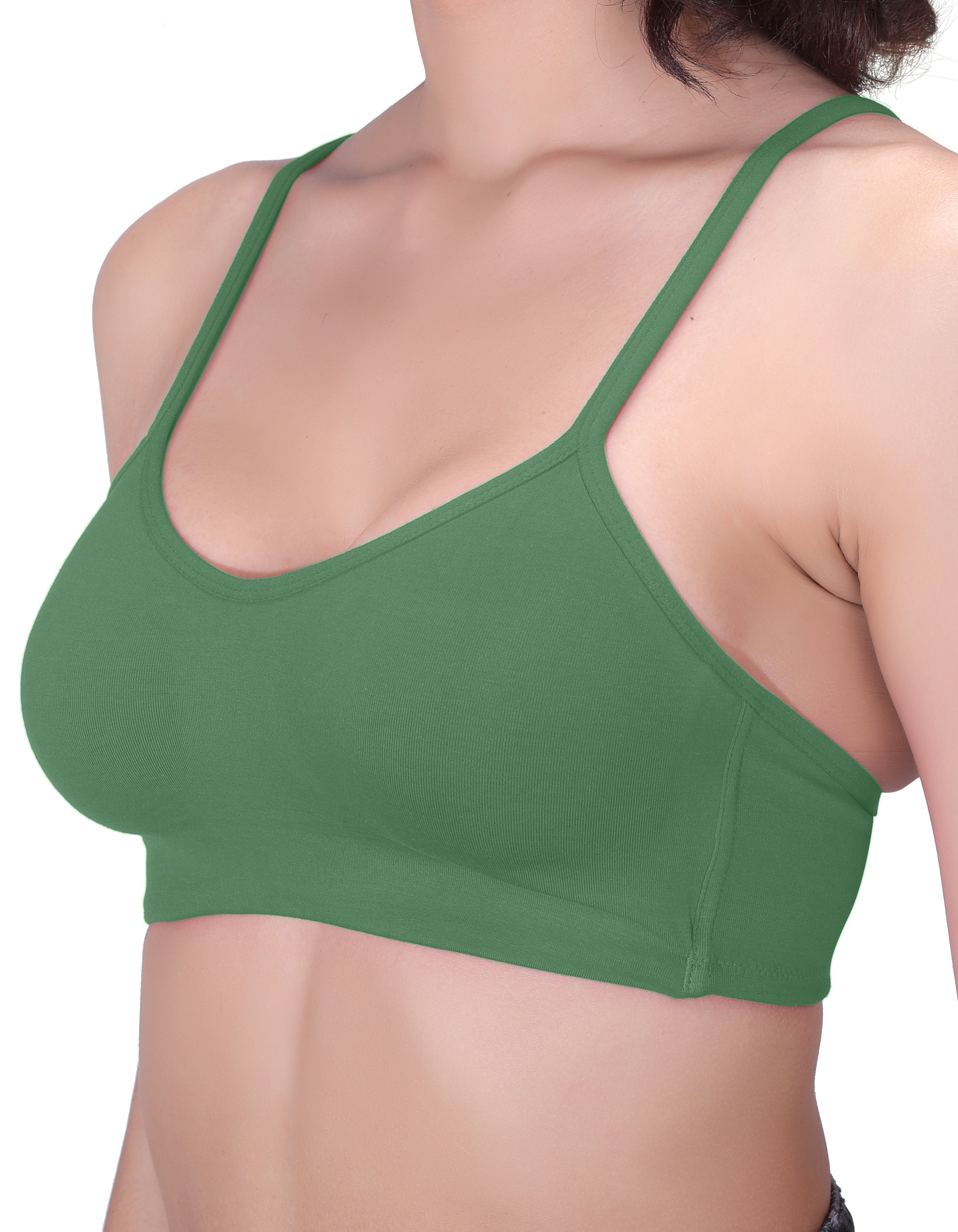 H&F Women's Everyday Non-Padded Wirefree  Super Combed Cotton Elastane Stretch Full Coverage With Adjustable Straps Beginners T-shirt Bra