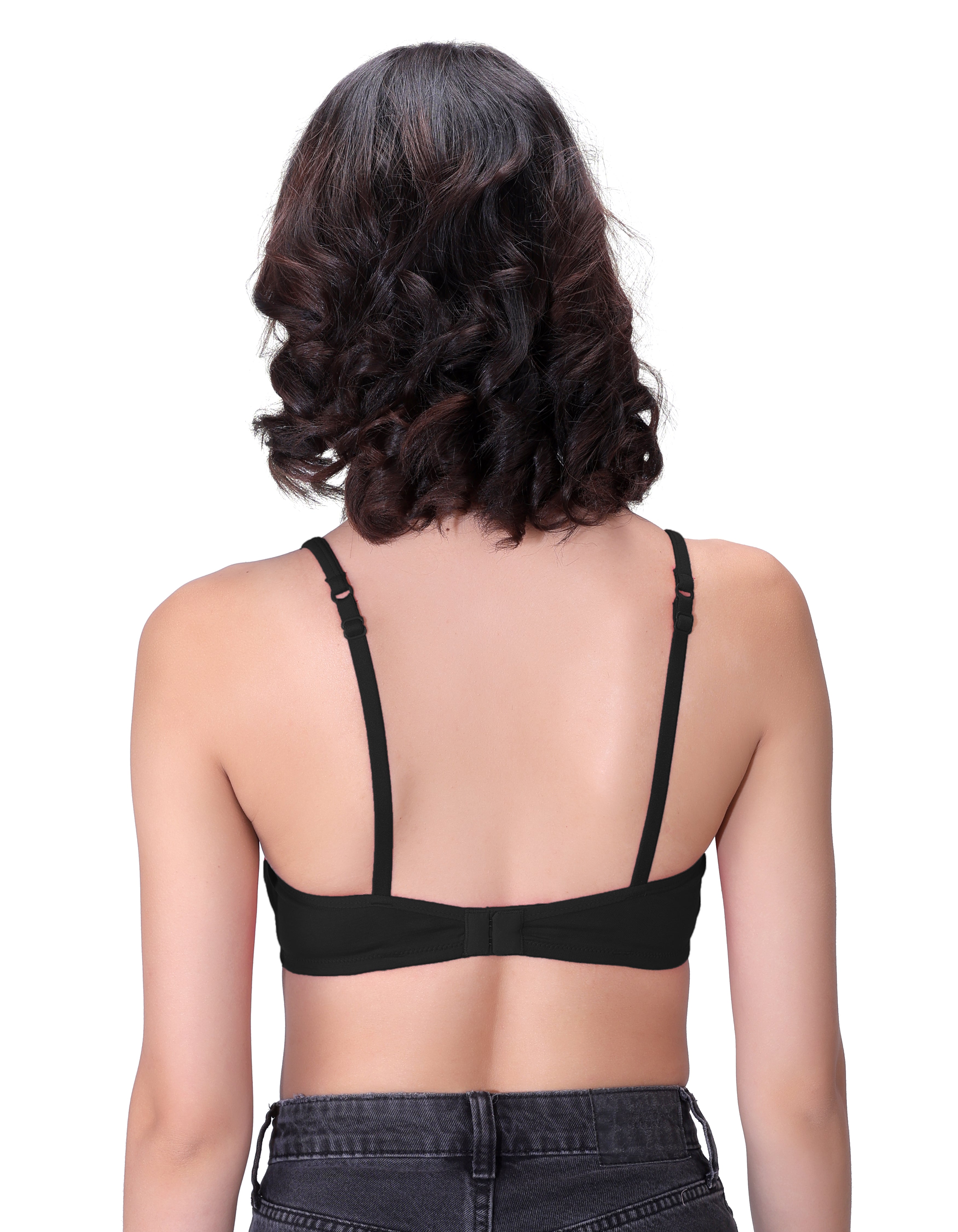 H&F Women's Everyday Non-Padded Wirefree  Super Combed Cotton Elastane Stretch Full Coverage With Adjustable Straps Beginners T-shirt Bra