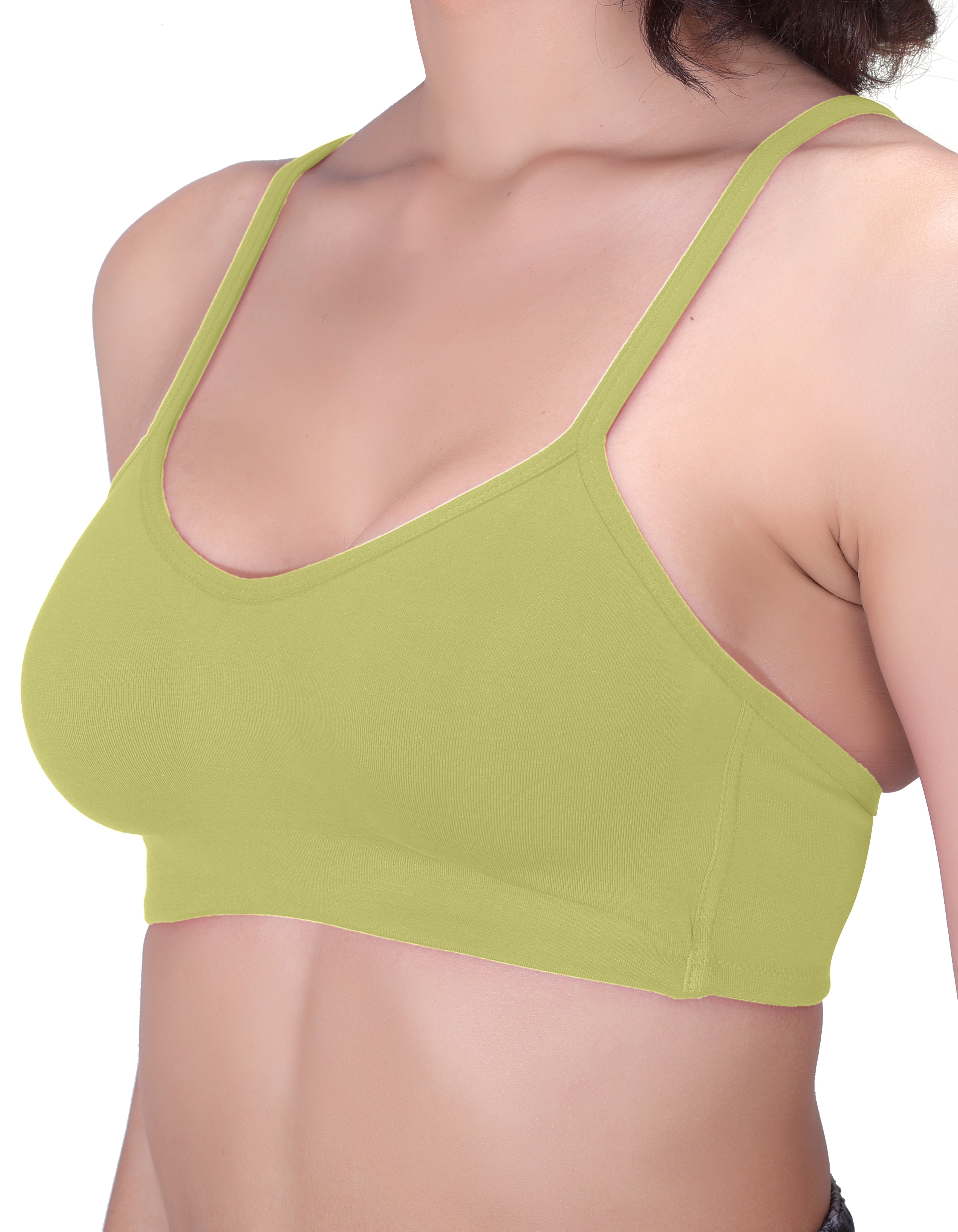 H&F Women's Everyday Non-Padded Wirefree  Super Combed Cotton Elastane Stretch Full Coverage With Adjustable Straps Beginners T-shirt Bra