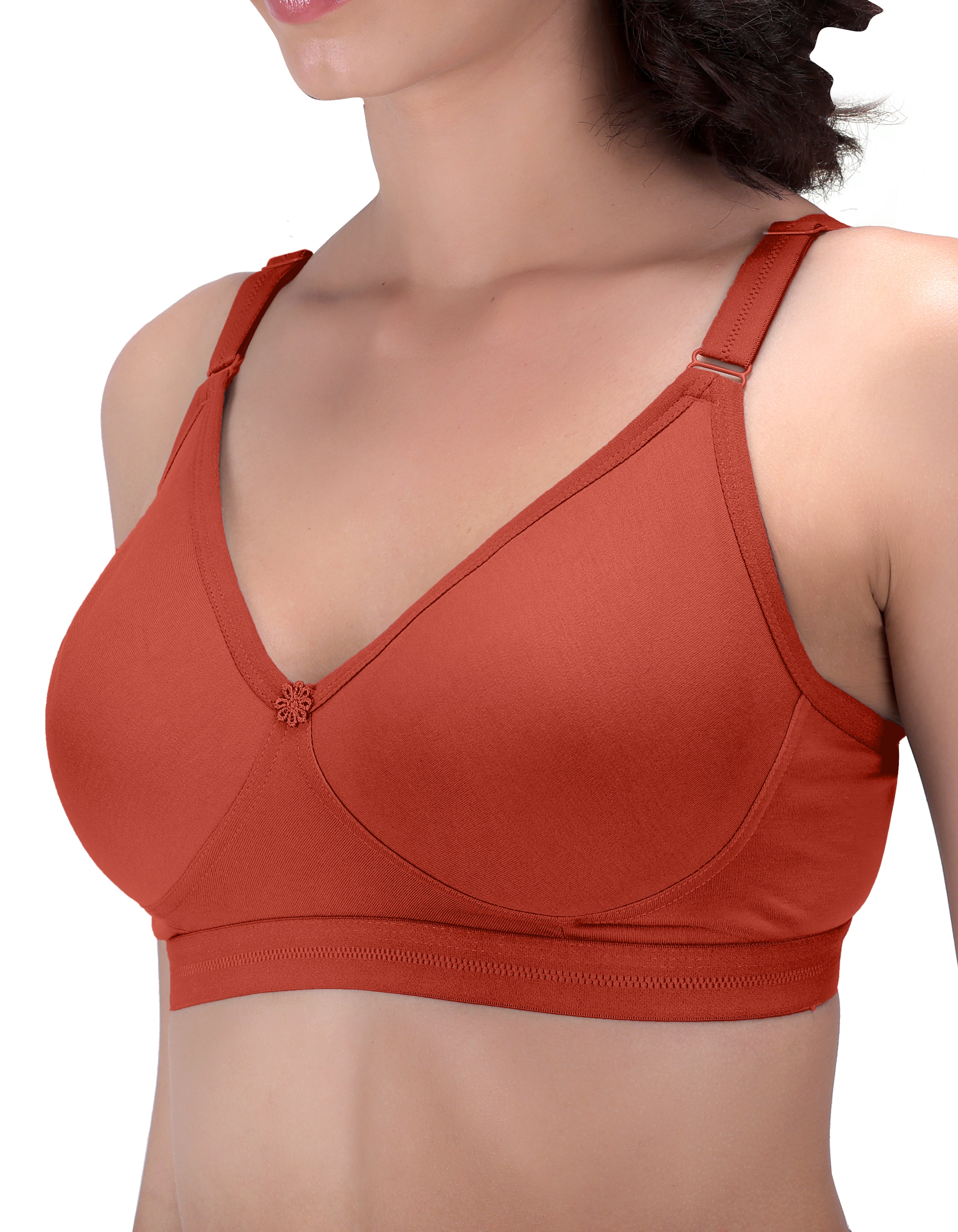 Women's Everyday T-Shirt Bra with Moulded Cups,Full Coverage Non Padded and Non Wired,Cotton-Rich