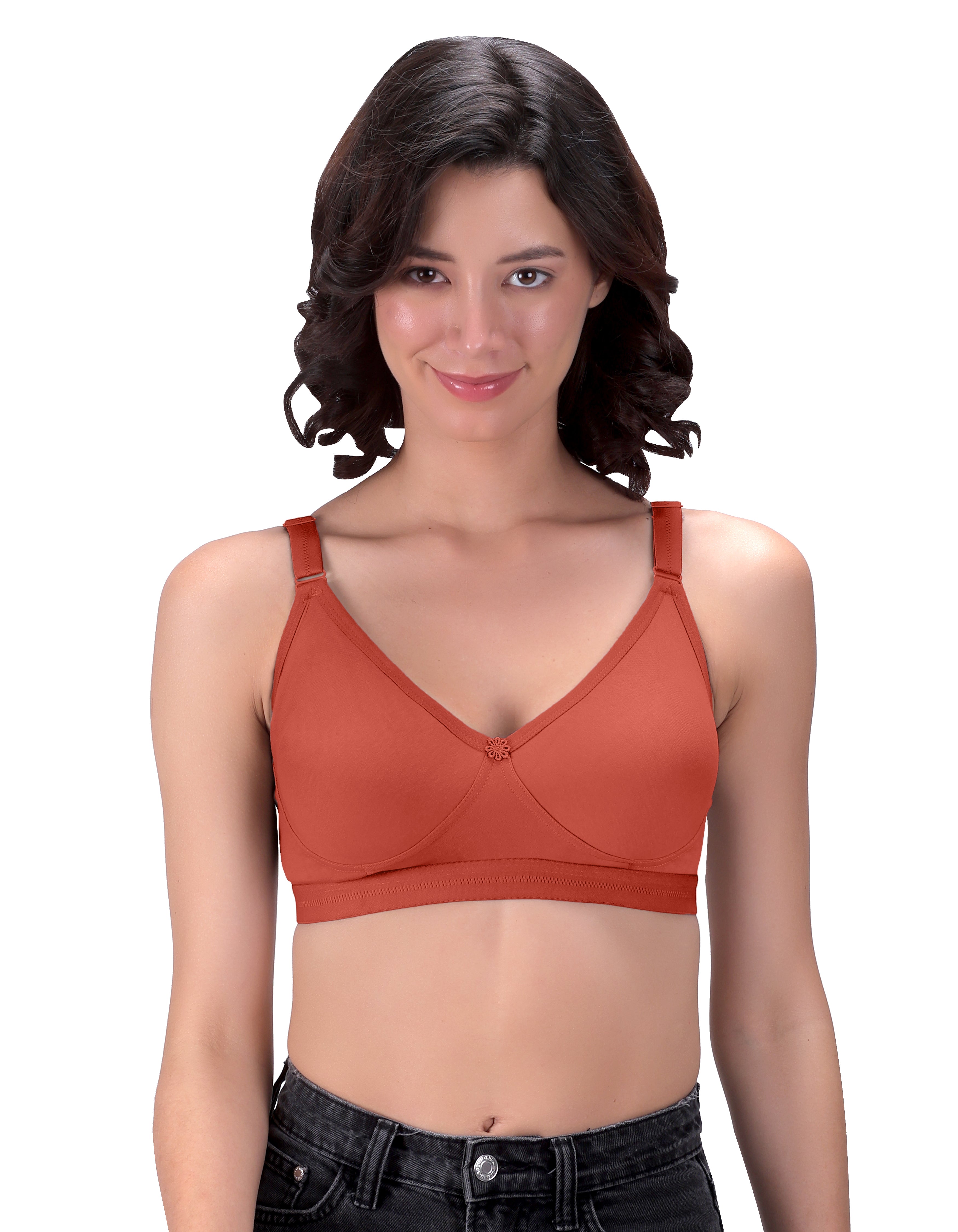 Women's Everyday T-Shirt Bra with Moulded Cups,Full Coverage Non Padded and Non Wired,Cotton-Rich