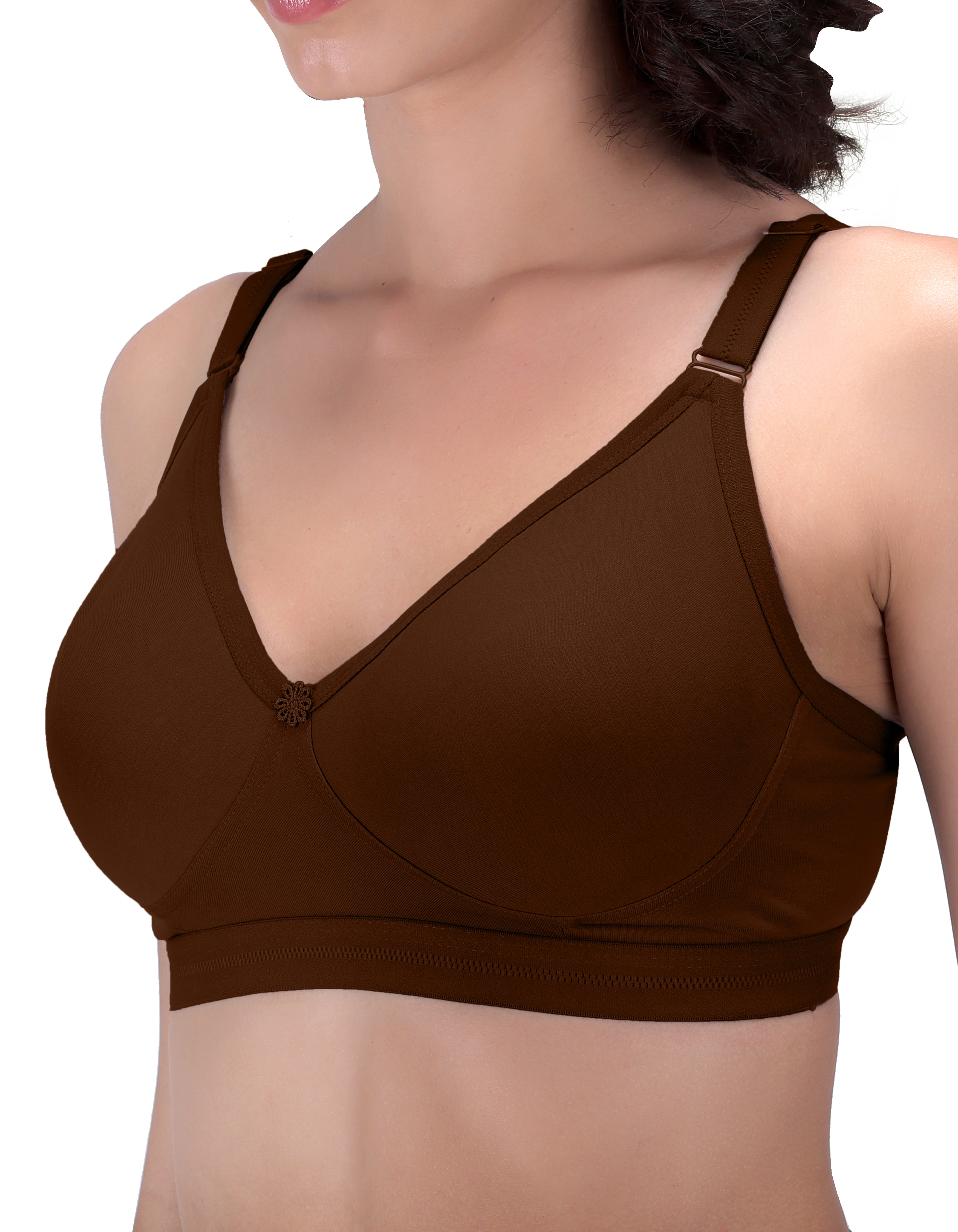 Women's Everyday T-Shirt Bra with Moulded Cups,Full Coverage Non Padded and Non Wired,Cotton-Rich