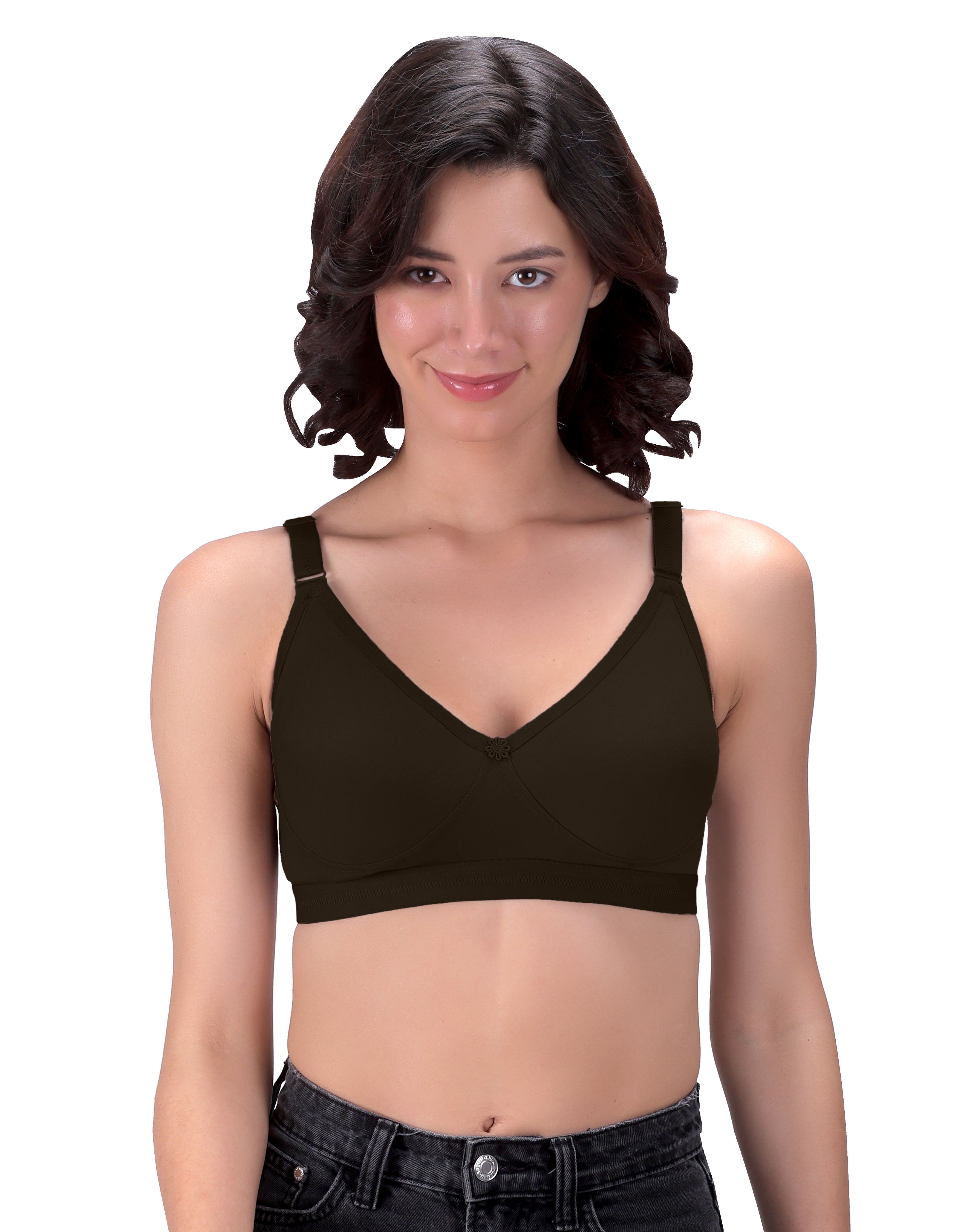 Women's Everyday T-Shirt Bra with Moulded Cups,Full Coverage Non Padded and Non Wired,Cotton-Rich