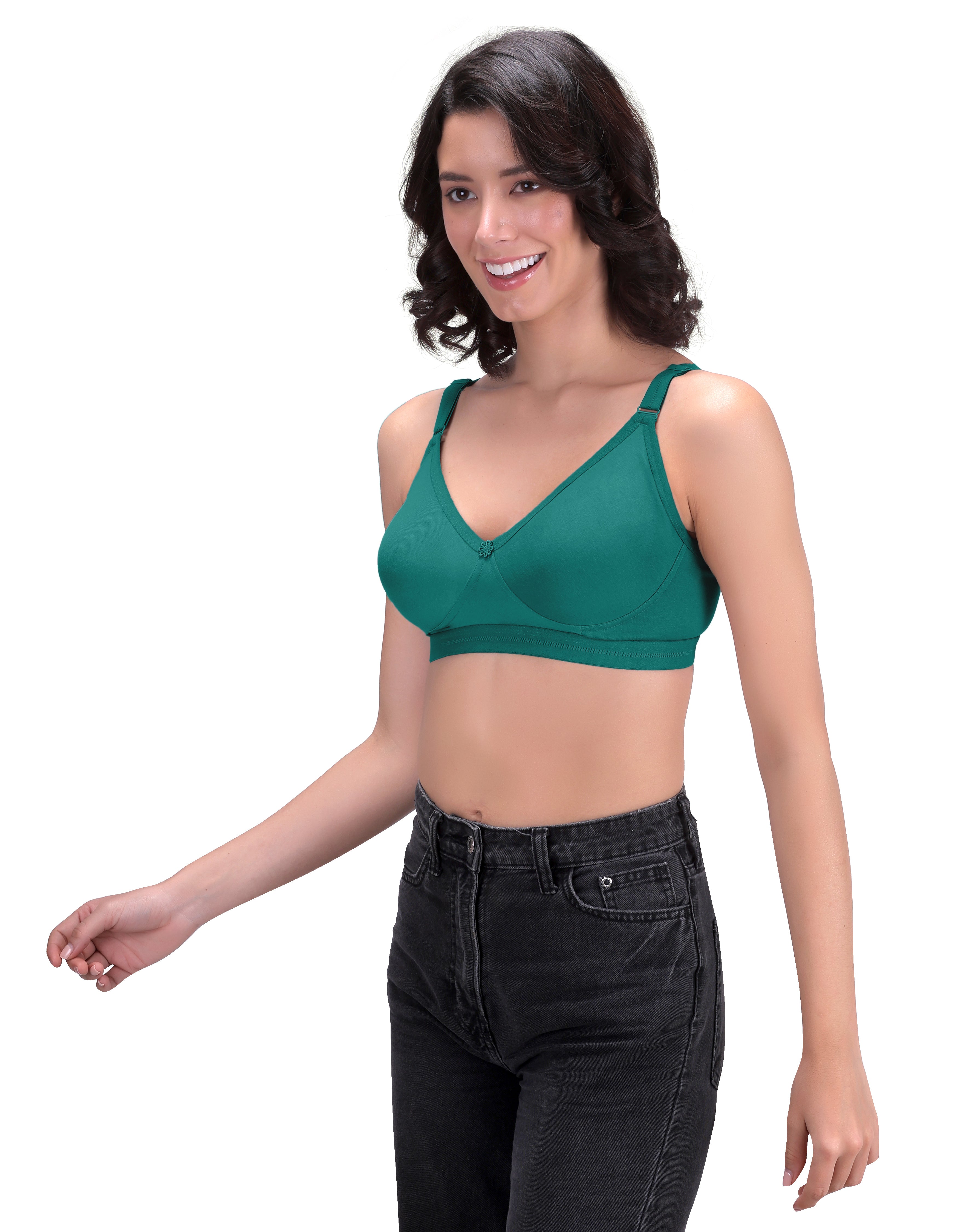 Women's Everyday T-Shirt Bra with Moulded Cups,Full Coverage Non Padded and Non Wired,Cotton-Rich