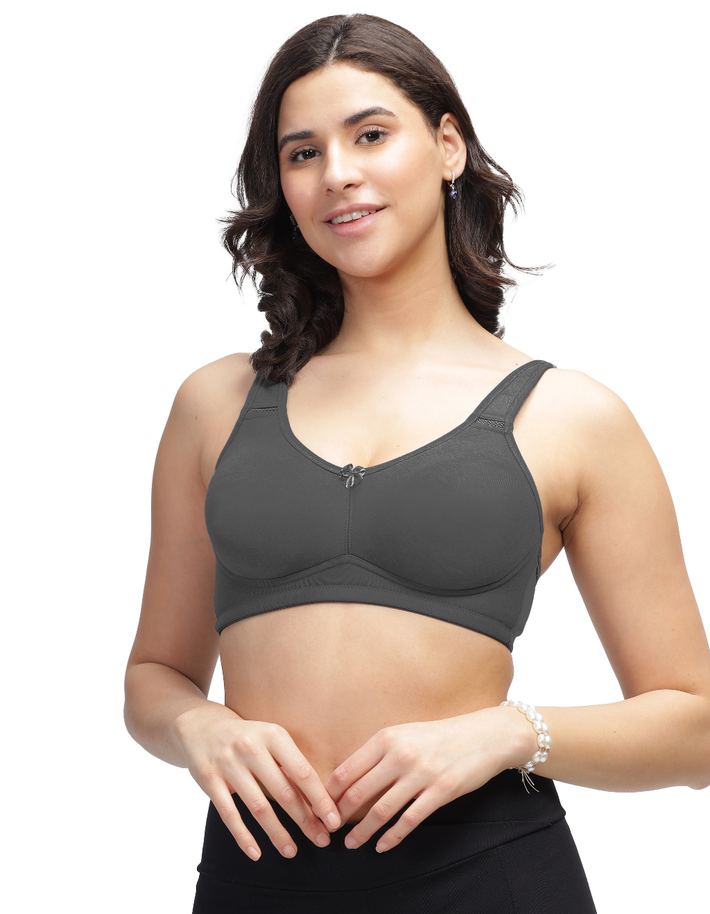 H&F Women's Non Padded Wired free Side Support Shaper Full Coverage Everyday Cotton-Rich Fabric T-Shirt Bra