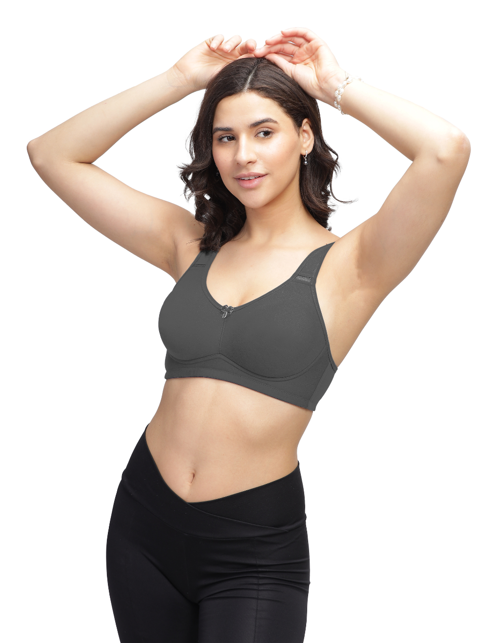 H&F Women's Non Padded Wired free Side Support Shaper Full Coverage Everyday Cotton-Rich Fabric T-Shirt Bra