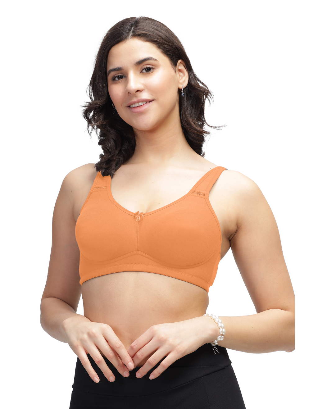 H&F Women's Non Padded Wired free Side Support Shaper Full Coverage Everyday Cotton-Rich Fabric T-Shirt Bra