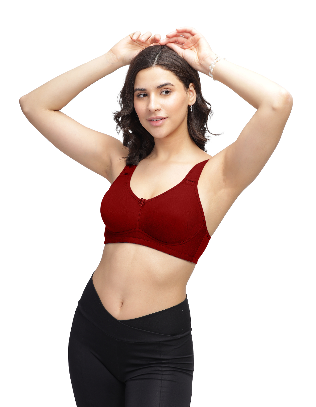 H&F Women's Non Padded Wired free Side Support Shaper Full Coverage Everyday Cotton-Rich Fabric T-Shirt Bra