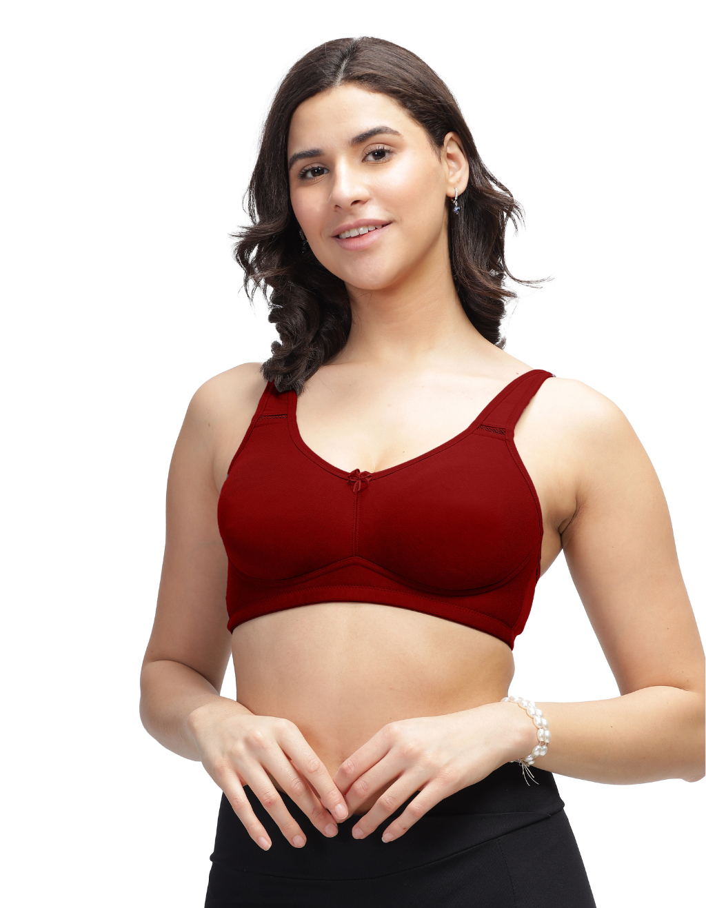 H&F Women's Non Padded Wired free Side Support Shaper Full Coverage Everyday Cotton-Rich Fabric T-Shirt Bra