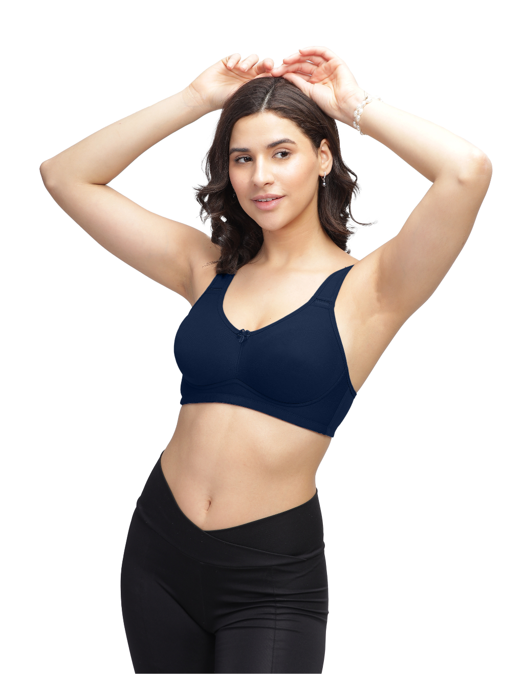 H&F Women's Non Padded Wired free Side Support Shaper Full Coverage Everyday Cotton-Rich Fabric T-Shirt Bra