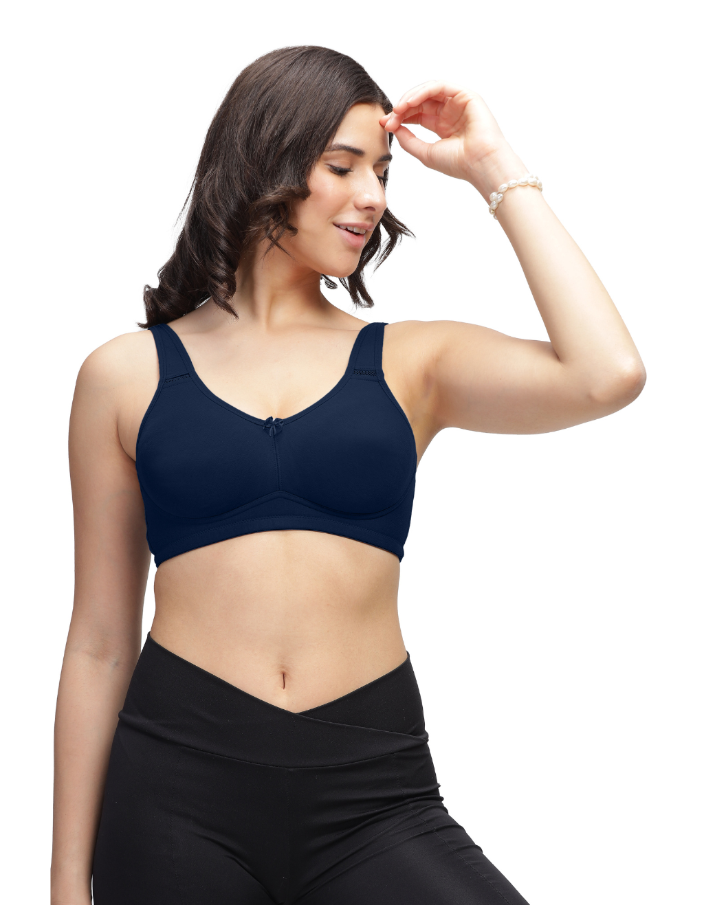 H&F Women's Non Padded Wired free Side Support Shaper Full Coverage Everyday Cotton-Rich Fabric T-Shirt Bra