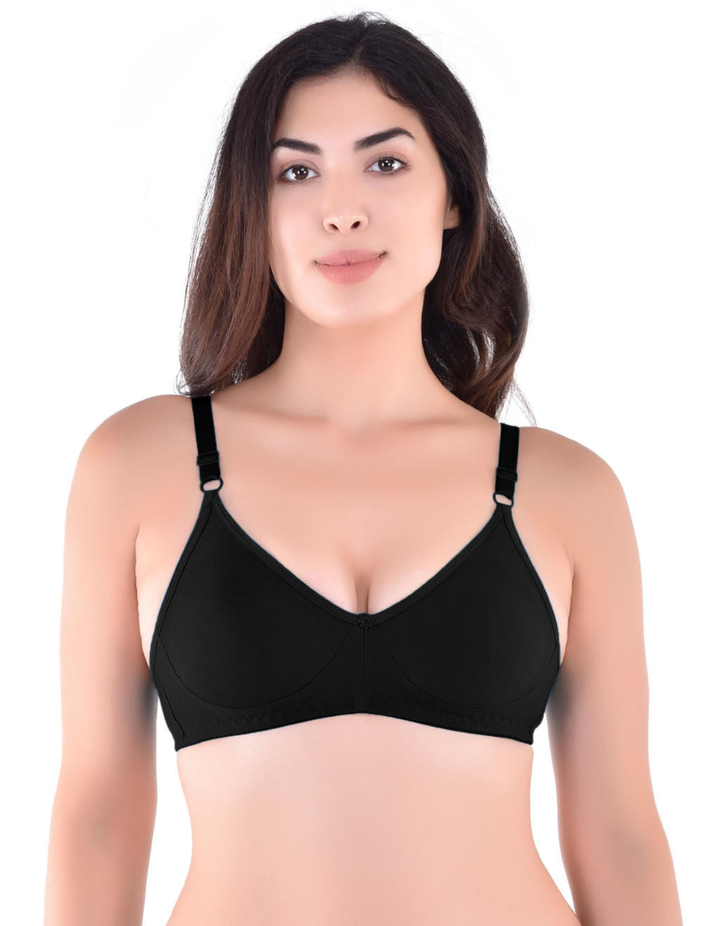 H&F Women's Non Padded and Non Wired Full Coverage Cotton-Rich Fabric in Everyday T-Shirt Bra