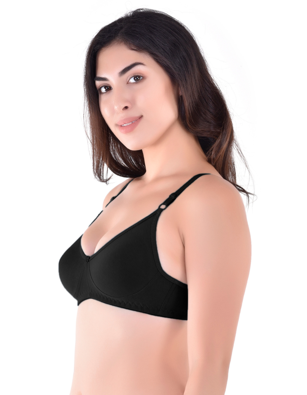 H&F Women's Non Padded and Non Wired Full Coverage Cotton-Rich Fabric in Everyday T-Shirt Bra