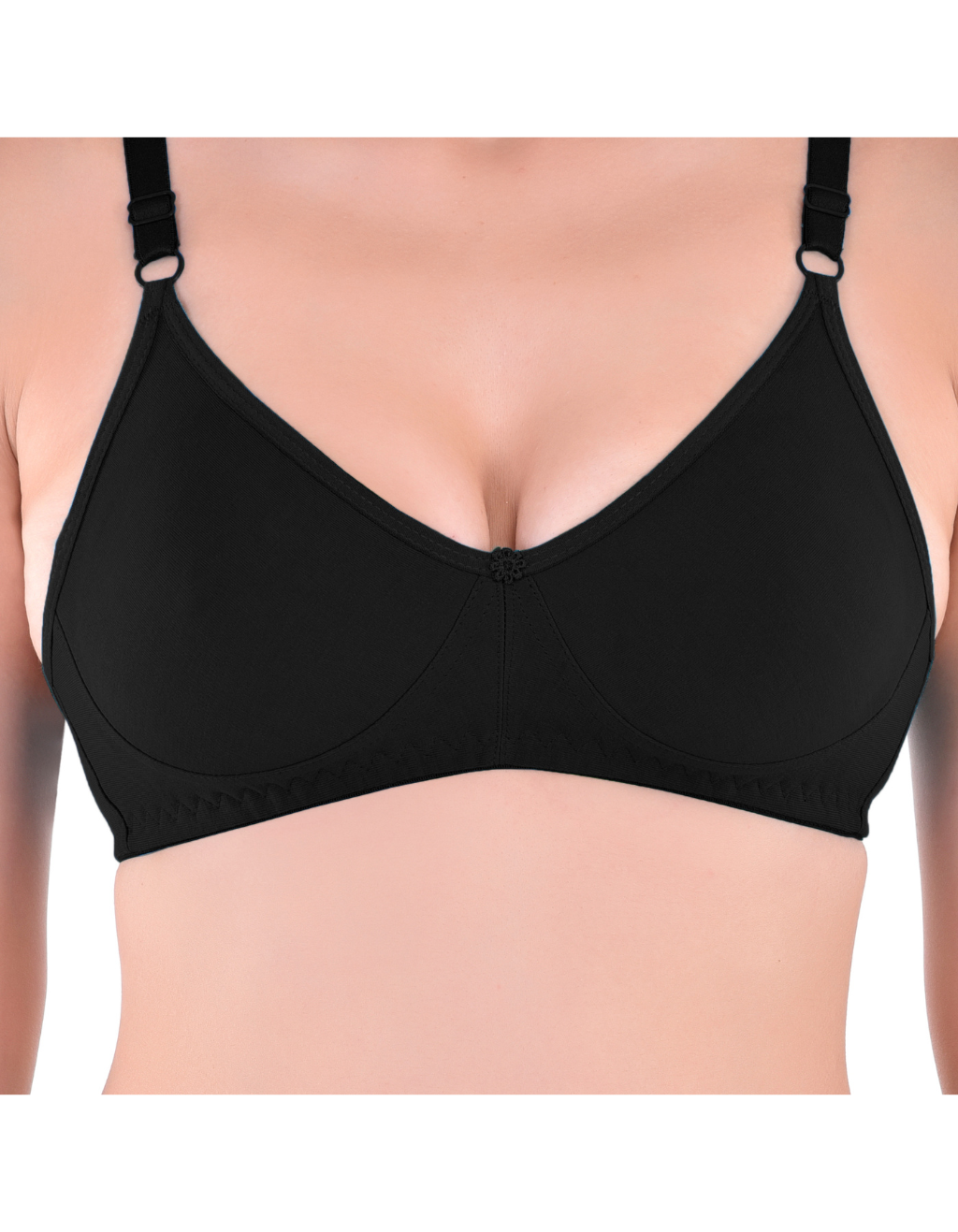 H&F Women's Non Padded and Non Wired Full Coverage Cotton-Rich Fabric in Everyday T-Shirt Bra