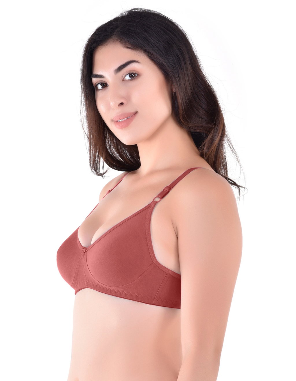 H&F Women's Non Padded and Non Wired Full Coverage Cotton-Rich Fabric in Everyday T-Shirt Bra