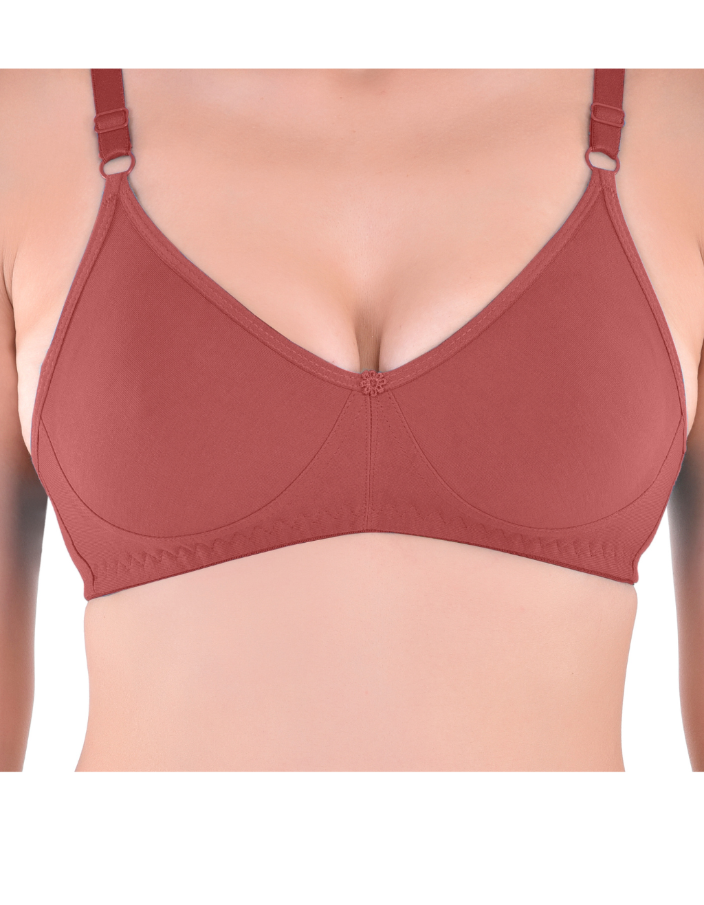 H&F Women's Non Padded and Non Wired Full Coverage Cotton-Rich Fabric in Everyday T-Shirt Bra