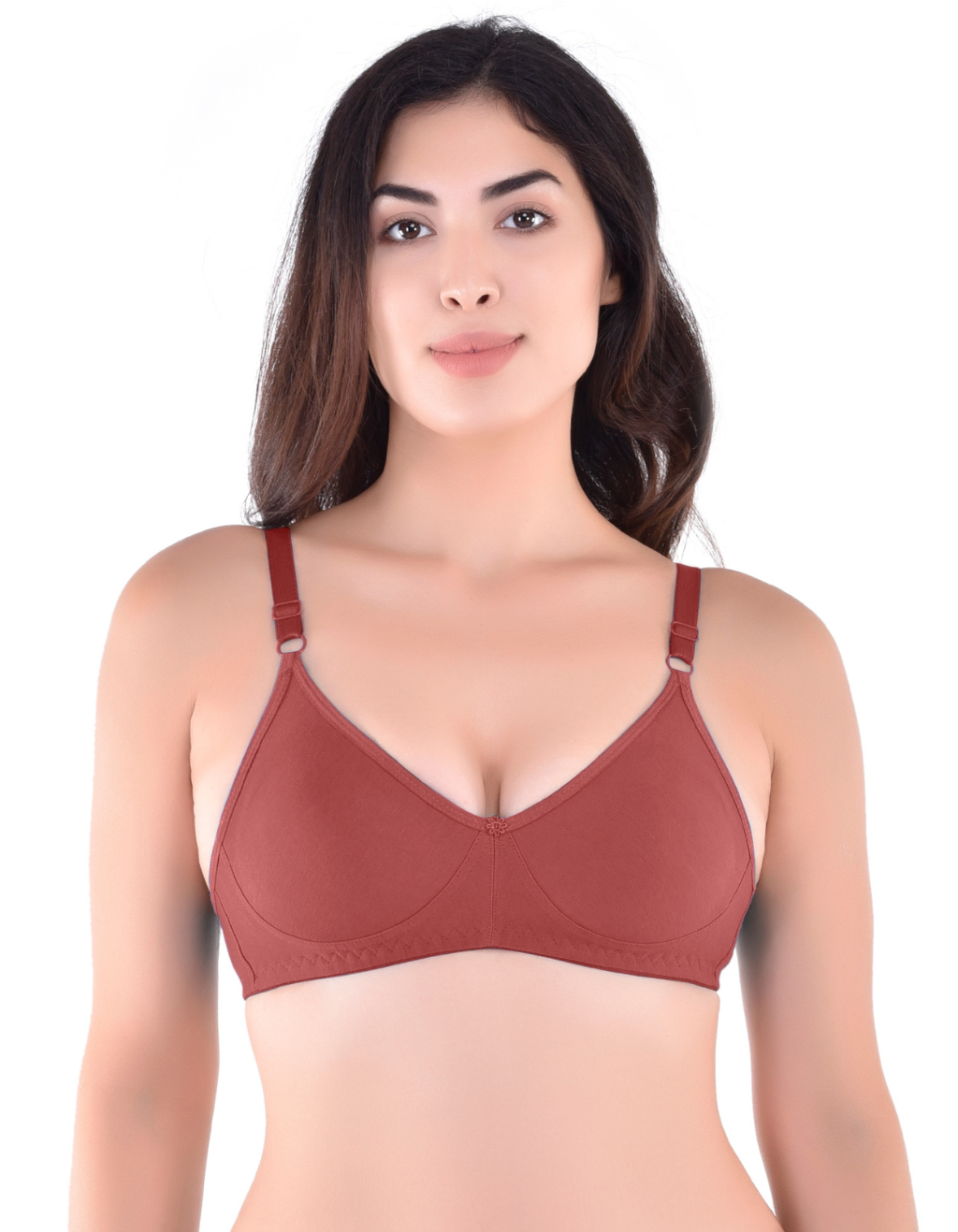 H&F Women's Non Padded and Non Wired Full Coverage Cotton-Rich Fabric in Everyday T-Shirt Bra