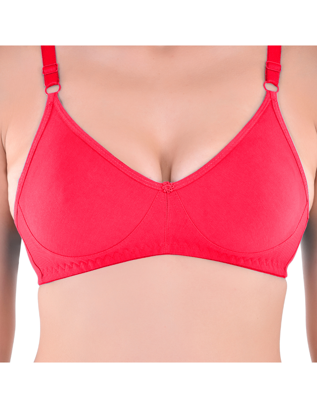 H&F Women's Non Padded and Non Wired Full Coverage Cotton-Rich Fabric in Everyday T-Shirt Bra