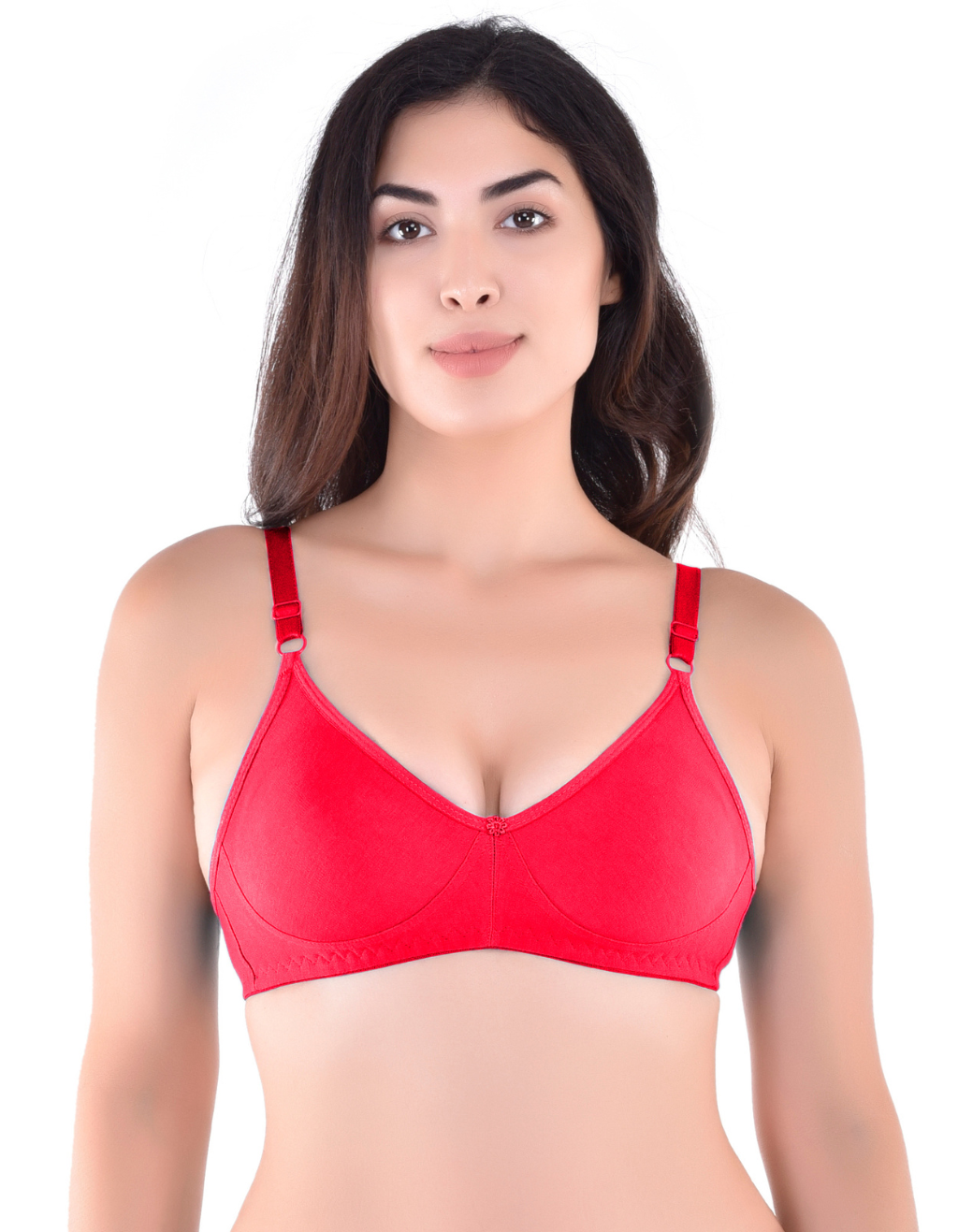 H&F Women's Non Padded and Non Wired Full Coverage Cotton-Rich Fabric in Everyday T-Shirt Bra