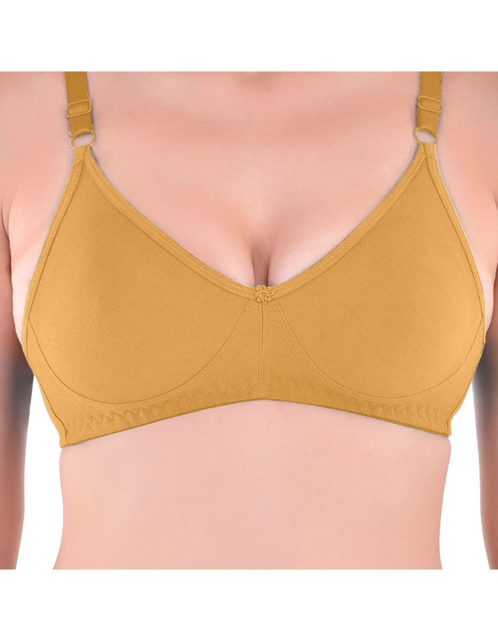 H&F Women's Non Padded and Non Wired Full Coverage Cotton-Rich Fabric in Everyday T-Shirt Bra