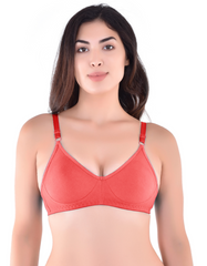 H&F Women's Non Padded and Non Wired Full Coverage Cotton-Rich Fabric in Everyday T-Shirt Bra