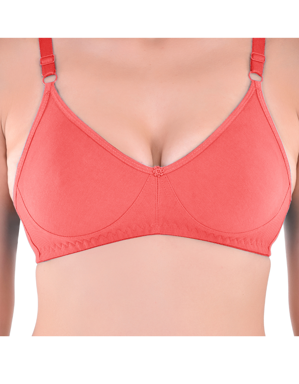 H&F Women's Non Padded and Non Wired Full Coverage Cotton-Rich Fabric in Everyday T-Shirt Bra