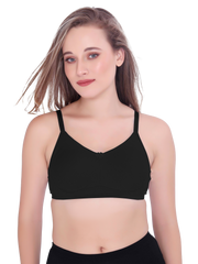 H&F Women's  Non Padded Wire-Free Adjustable Straps Full Coverage In Side Shaper Panel Cotton-Rich Fabric Everyday Minimizer T-Shirt Bra