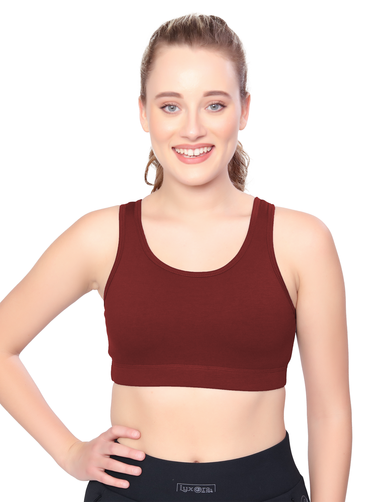 H&F Women's Non Padded Wire-Free Full Coverage Maximum Comfort and support slip on Active Sports Bra