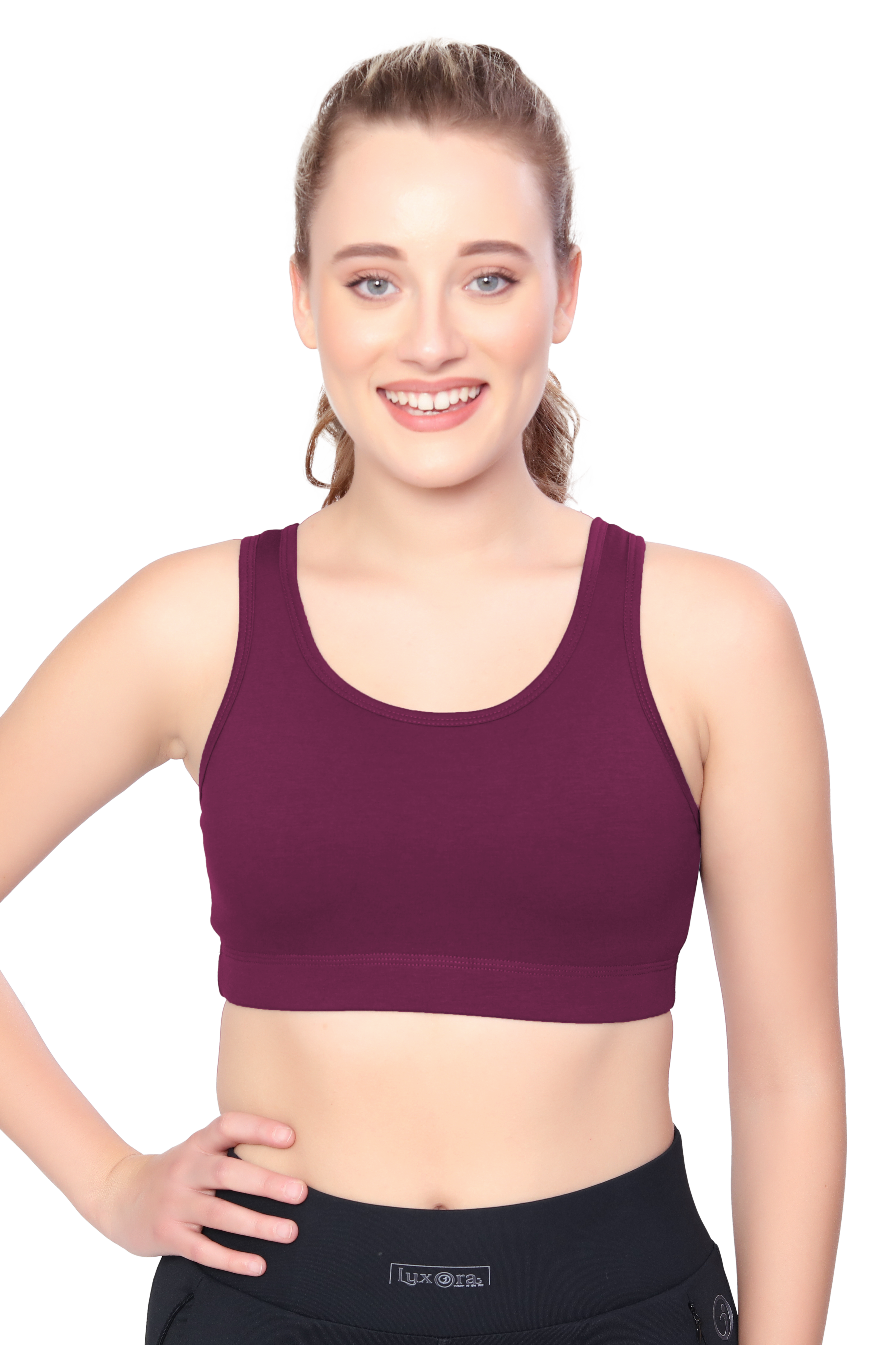 H&F Women's Non Padded Wire-Free Full Coverage Maximum Comfort and support slip on Active Sports Bra